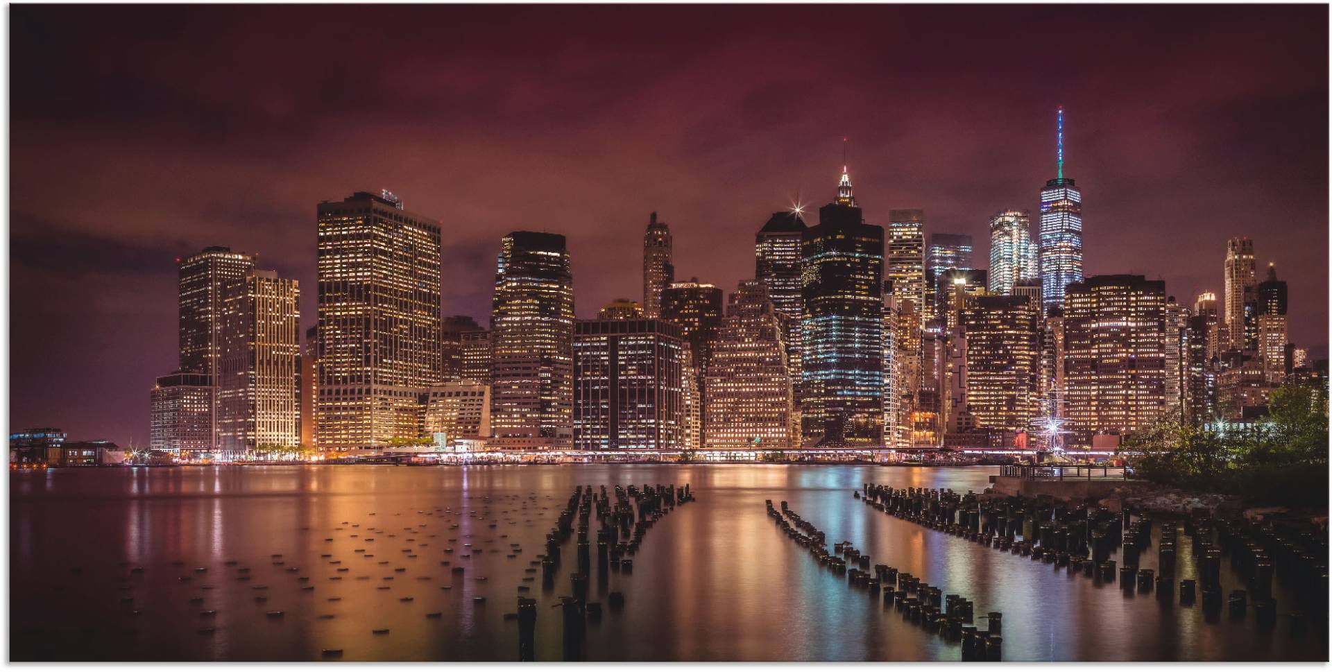 Artland Wandbild »New York City Impression bei Nacht«, Amerika, (1 St.) von Artland