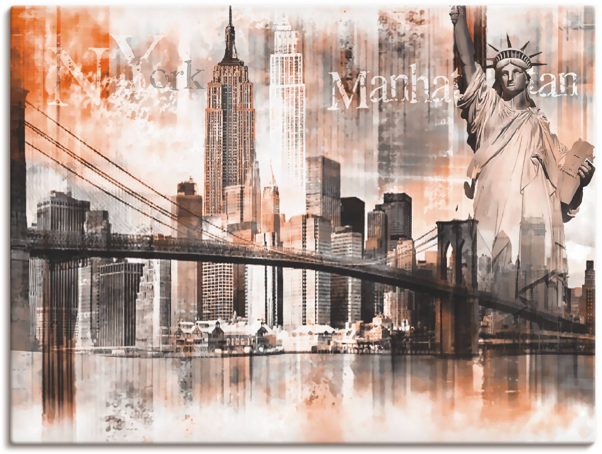 Artland Wandbild »New York Skyline Collage V«, Amerika, (1 St.), als Leinwandbild, Poster in verschied. Grössen von Artland