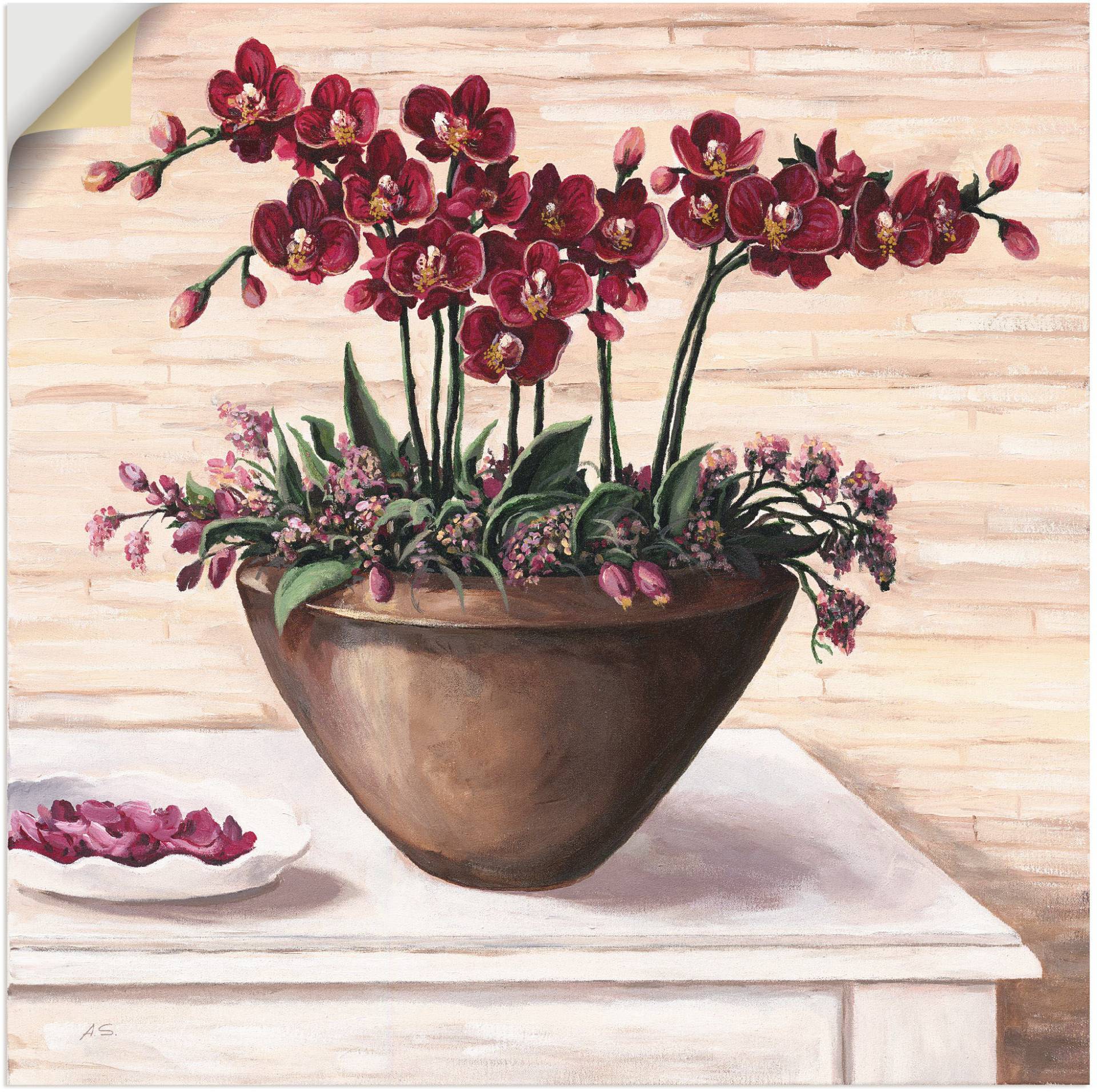Artland Wandbild »Orchideen in Bordeaux«, Blumen, (1 St.), als Alubild, Outdoorbild, Leinwandbild, Wandaufkleber, versch. Grössen von Artland