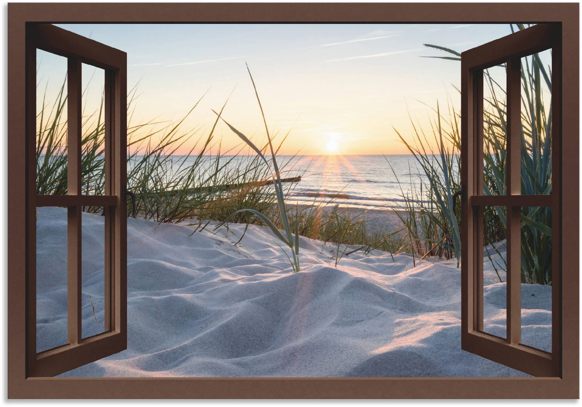 Artland Wandbild »Ostseestrand durchs Fenster«, Meer Bilder, (1 St.) von Artland