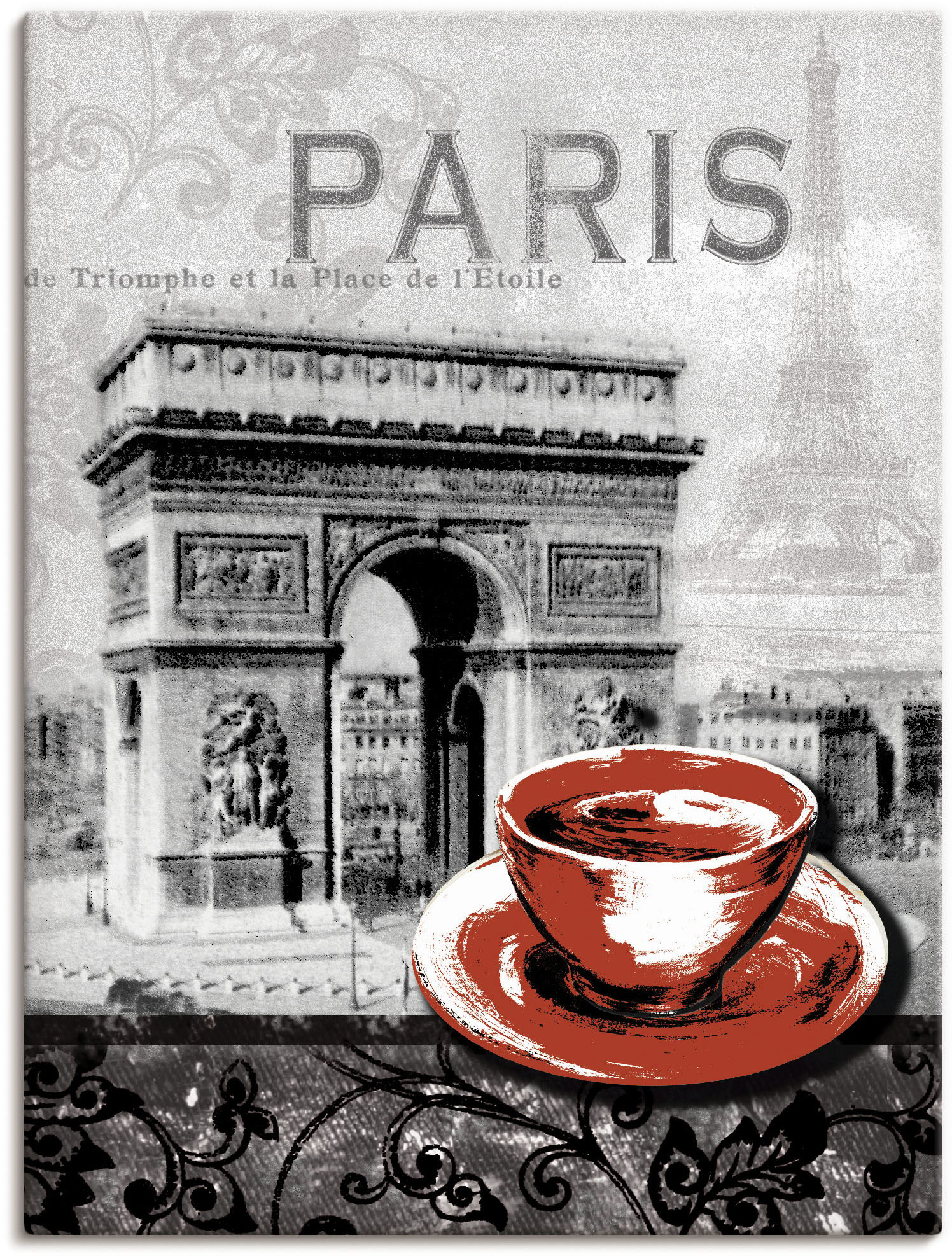 Artland Wandbild »Paris - Café au Lait - Milchkaffee«, Gebäude, (1 St.) von Artland