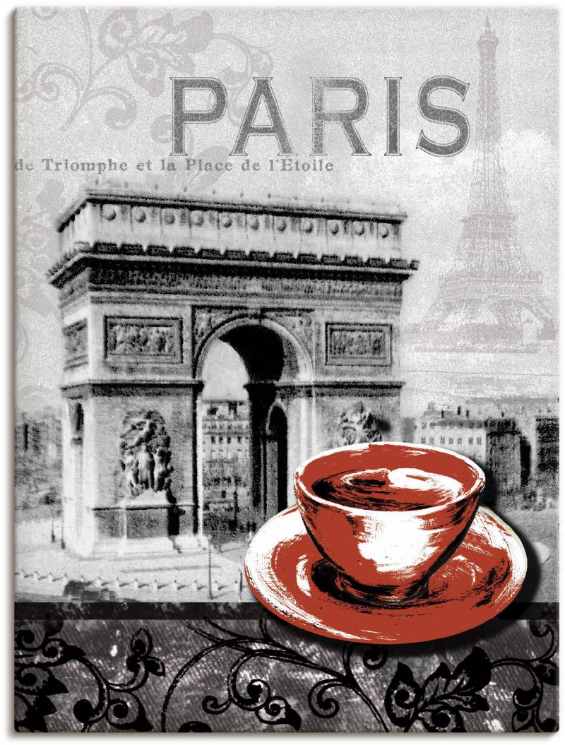 Artland Wandbild »Paris - Café au Lait - Milchkaffee«, Gebäude, (1 St.), als Alubild, Outdoorbild, Leinwandbild, Poster, Wandaufkleber von Artland