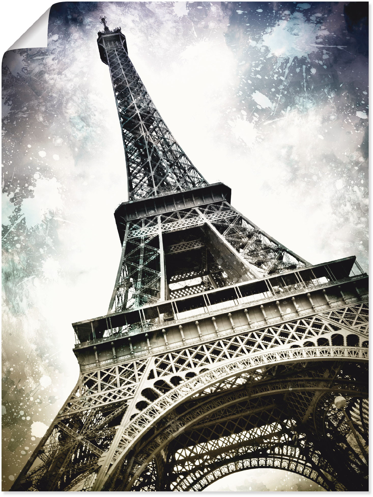 Artland Wandbild »Paris Eiffelturm Dekorativ«, Gebäude, (1 St.), als Alubild, Leinwandbild, Wandaufkleber oder Poster in versch. Grössen von Artland