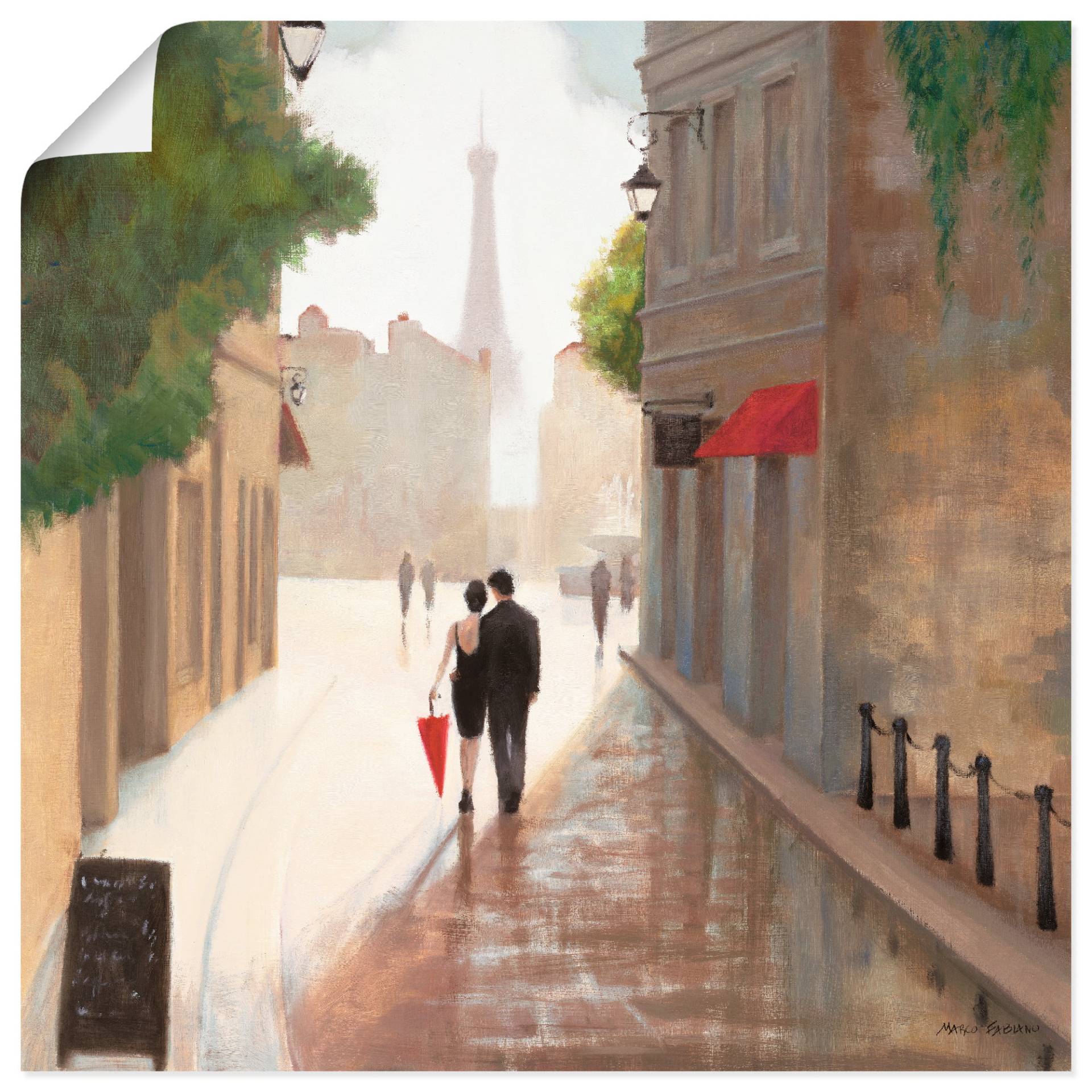 Artland Wandbild »Paris Romanze I«, Frankreich, (1 St.), als Leinwandbild, Poster, Wandaufkleber in verschied. Grössen von Artland