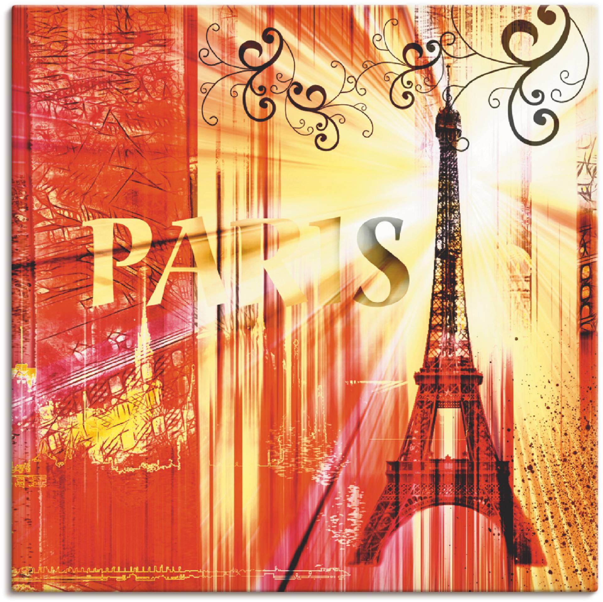 Artland Leinwandbild »Paris Skyline Collage III«, Architektonische Elemente, (1 St.) von Artland