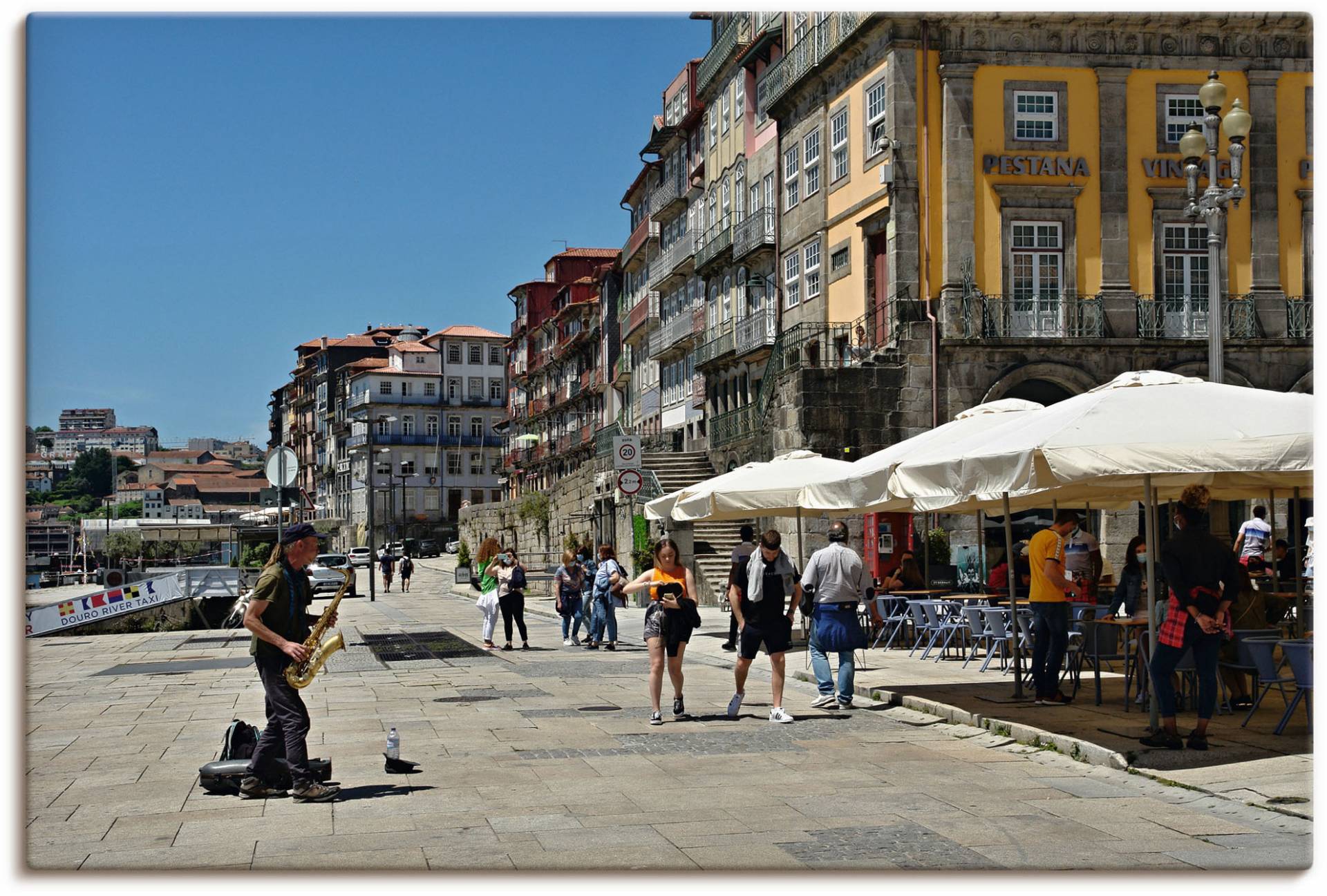 Artland Leinwandbild »Porto - Zona Ribeira - Portugal«, Bilder von Europa, (1 St.), auf Keilrahmen gespannt von Artland