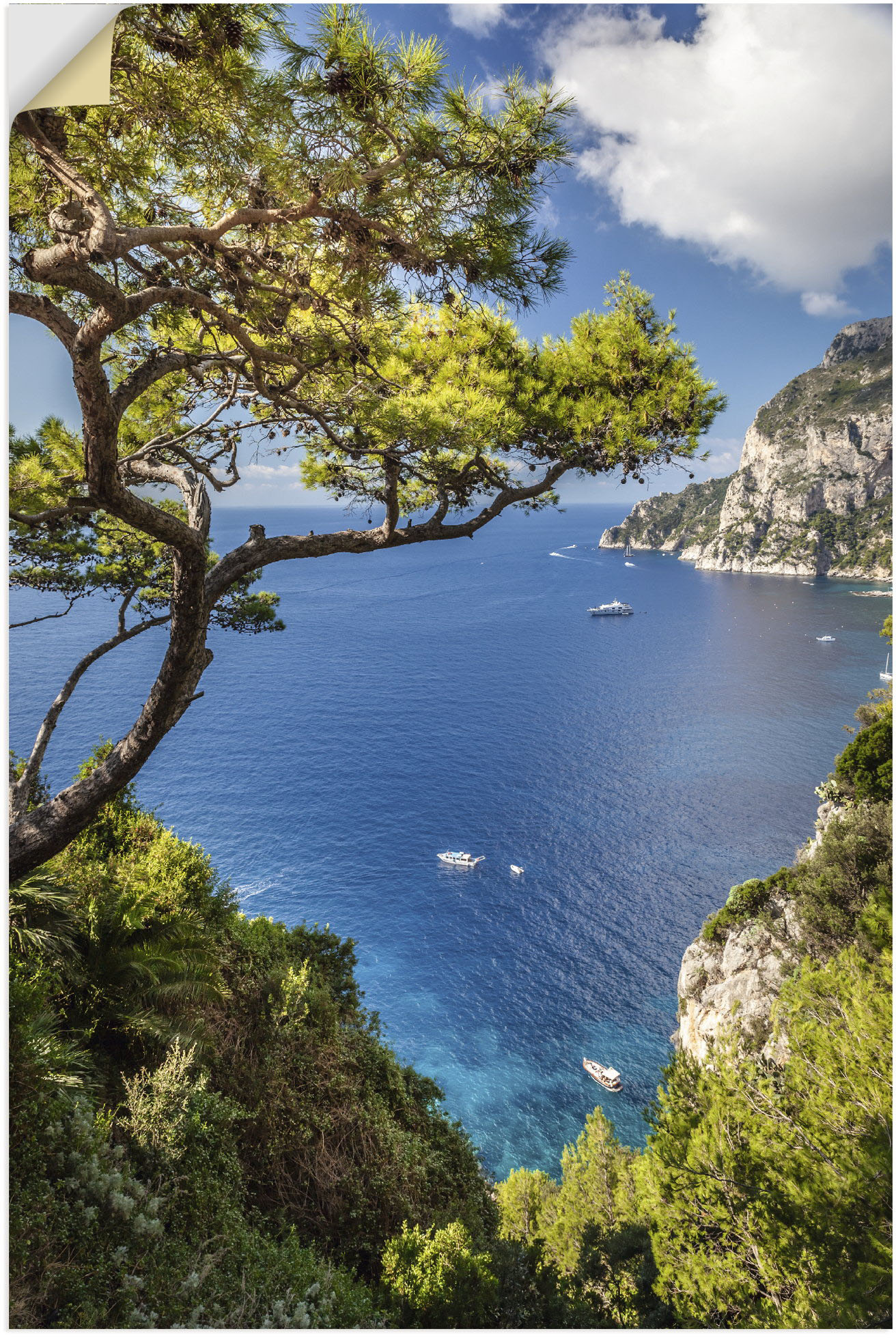Artland Wandbild »Punta de Masullo, Insel Capri, Italien«, Meer Bilder, (1 St.), als Alubild, Outdoorbild, Leinwandbild, Poster, Wandaufkleber von Artland