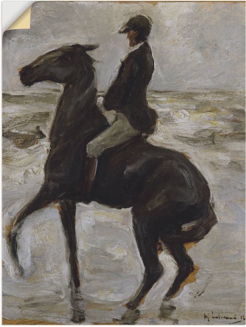 Artland Wandbild »Reiter, nach links, am Strand. 1912«, Pferde, (1 St.), als Leinwandbild, Wandaufkleber oder Poster in versch. Grössen von Artland