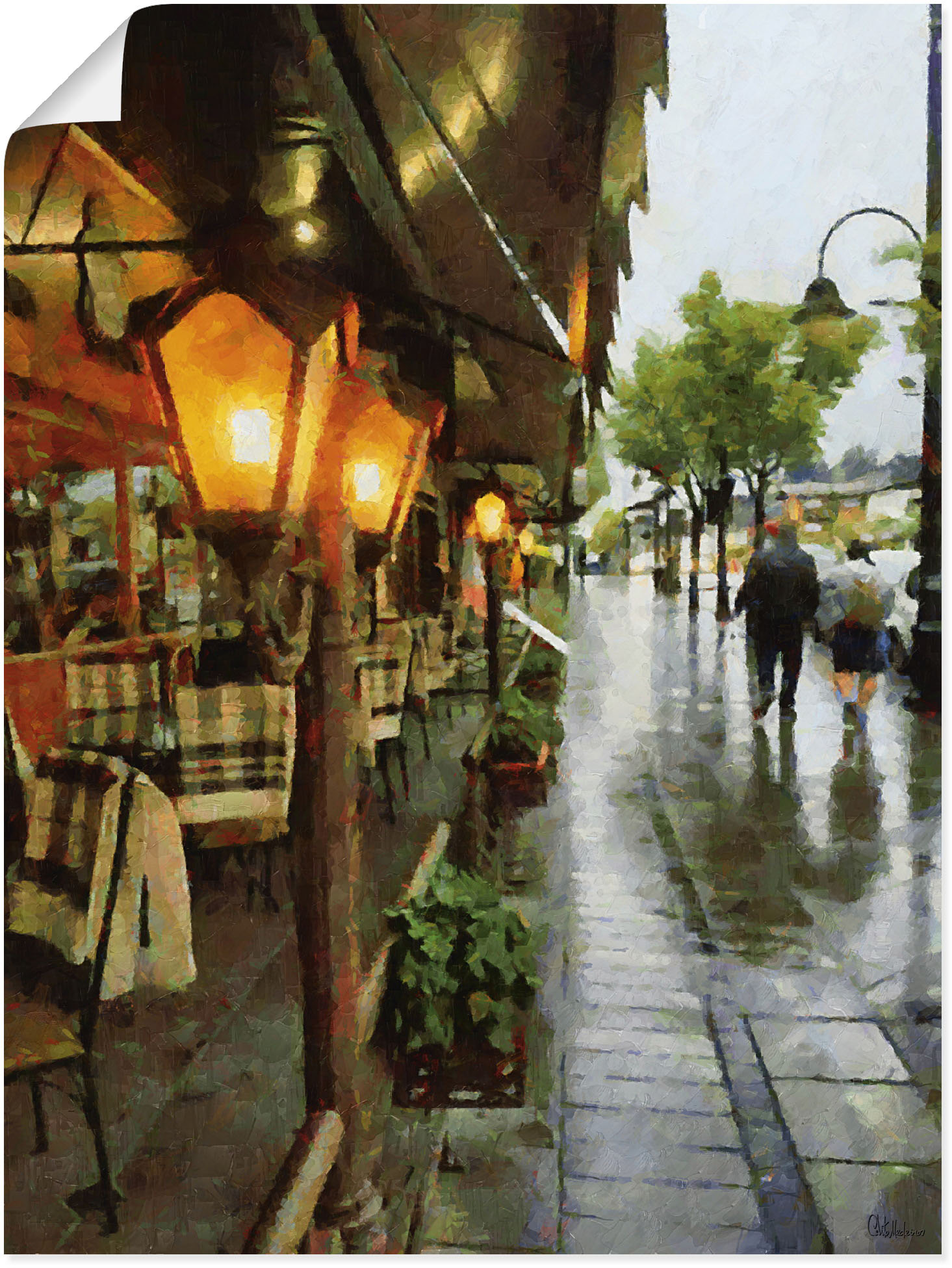 Artland Wandbild »Restaurant Lampen«, Restaurant & Cafés, (1 St.), als Alubild, Outdoorbild, Leinwandbild, Poster in verschied. Grössen von Artland