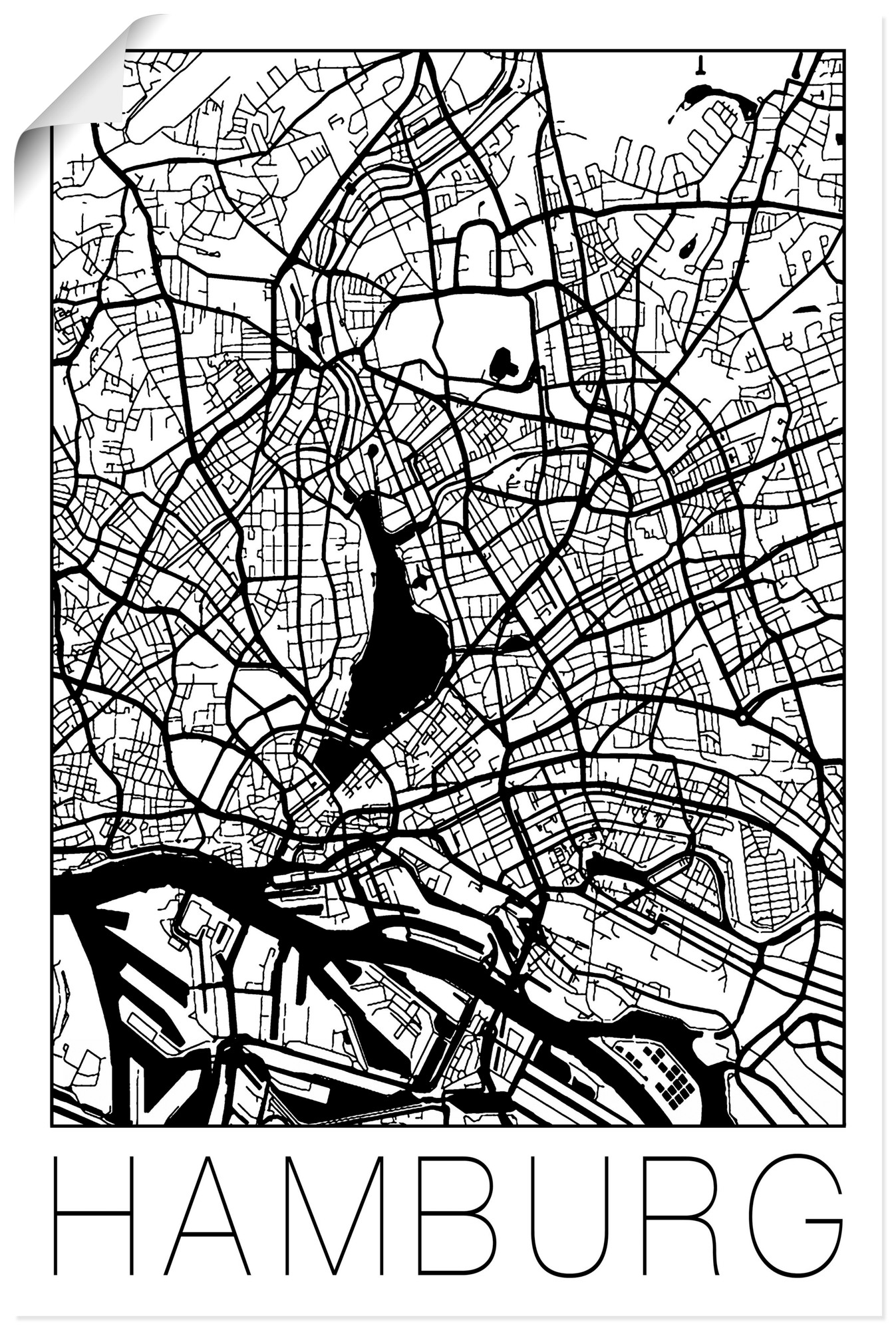 Artland Wandbild »Retro Karte Hamburg Deutschland«, Deutschland, (1 St.), als Leinwandbild, Poster in verschied. Grössen Artland Wandbild »Retro Karte Hamburg Deutschland«, Deutschland, (1 St.), als Leinwandbild, Poster in verschied. Grössen von Artland