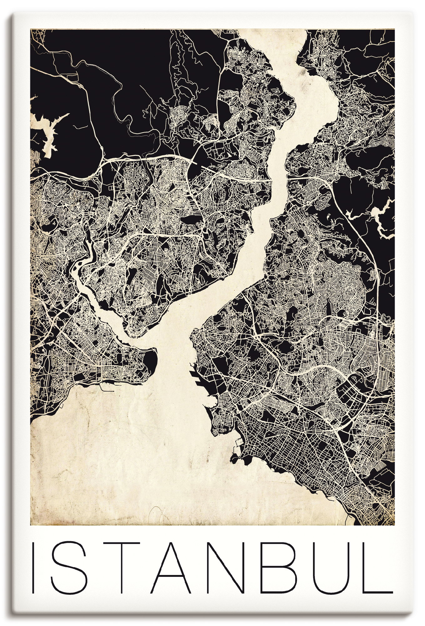 Artland Wandbild »Retro Karte Istanbul Vintage Grunge«, Landkarten, (1 St.), als Alubild, Leinwandbild, Wandaufkleber oder Poster in versch. Grössen von Artland