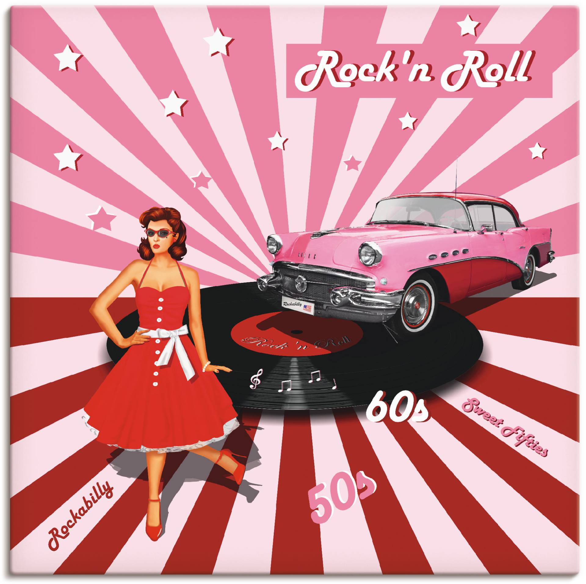 Artland Wandbild »Rock'n Roll die 50er Jahre«, Auto, (1 St.) von Artland
