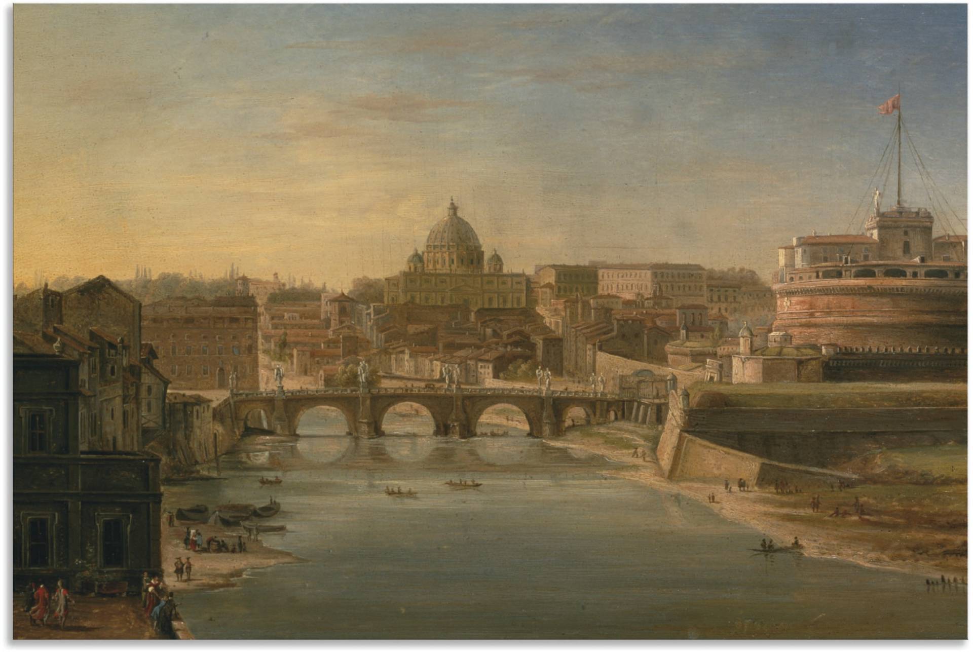 Artland Wandbild »Rom: Blick auf den Tiber nach Süden«, Brücken, (1 St.), als Alubild, Leinwandbild, Wandaufkleber oder Poster in versch. Grössen von Artland