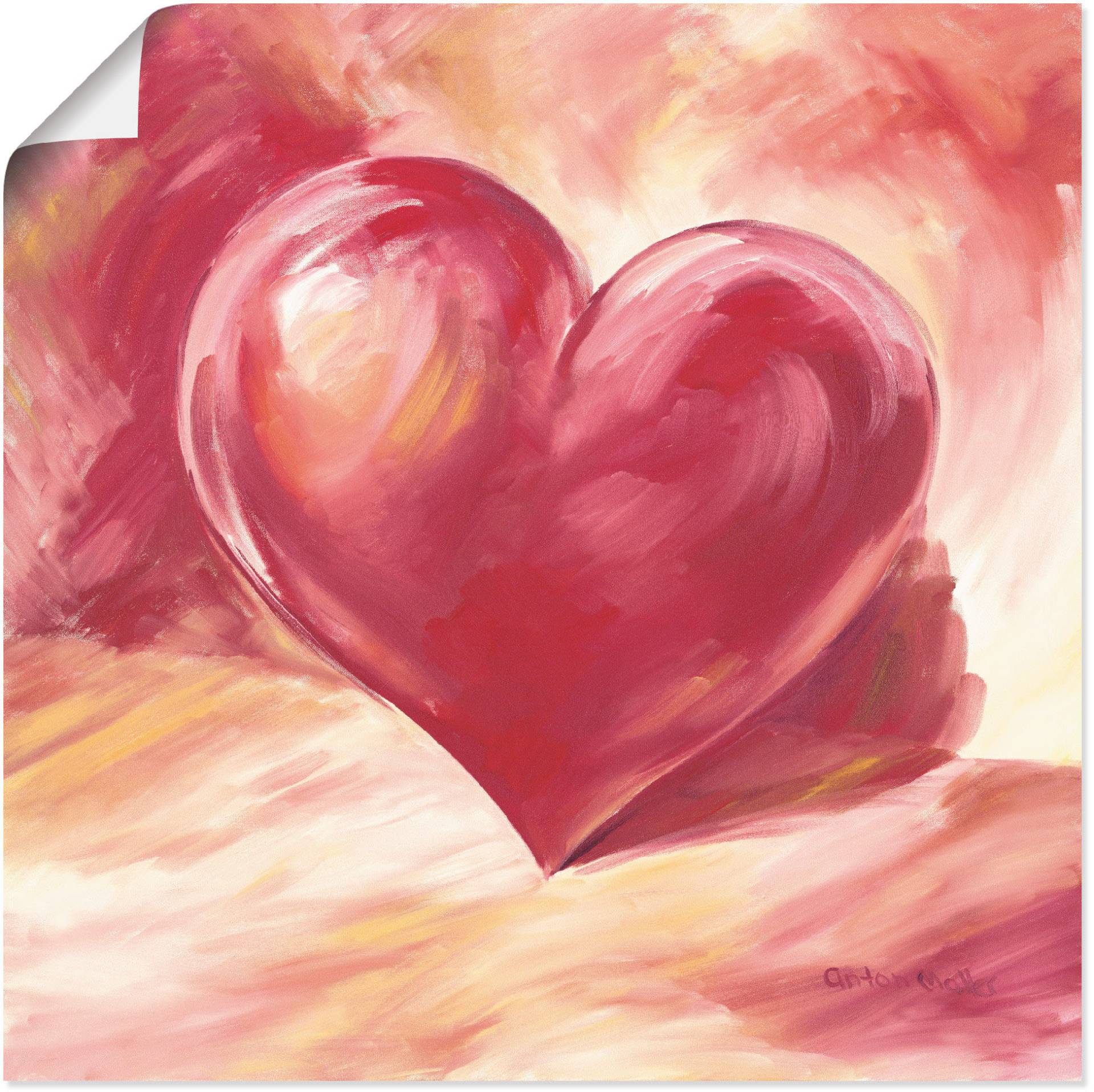 Artland Wandbild »Rosa/rotes Herz«, Herzen, (1 St.) von Artland