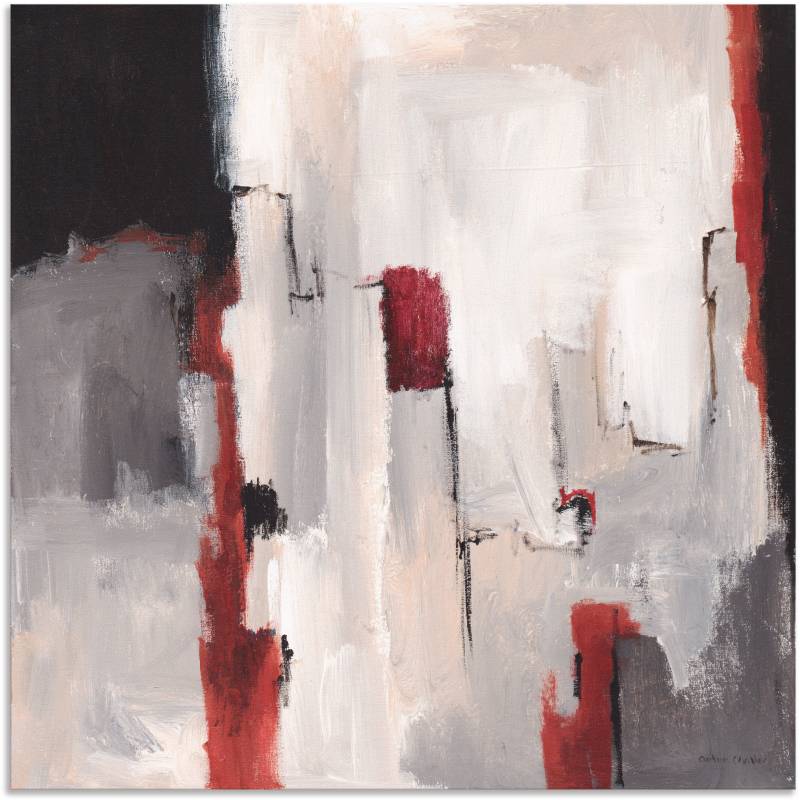 Artland Wandbild »Rot an Grau II«, Gegenstandslos, (1 St.), als Leinwandbild, Poster in verschied. Grössen von Artland