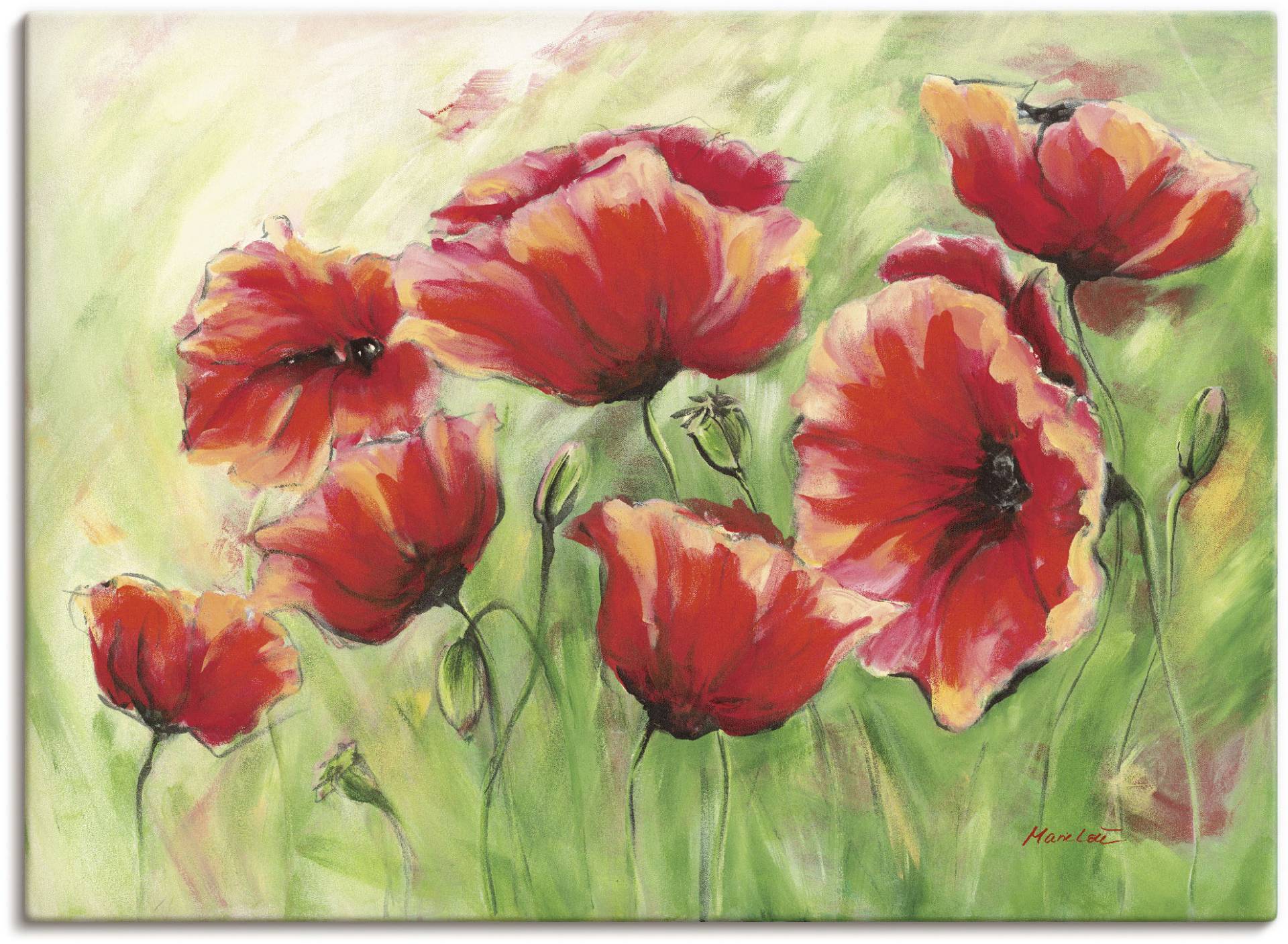 Artland Wandbild »Rote Mohnblumen II«, Blumen, (1 St.) von Artland