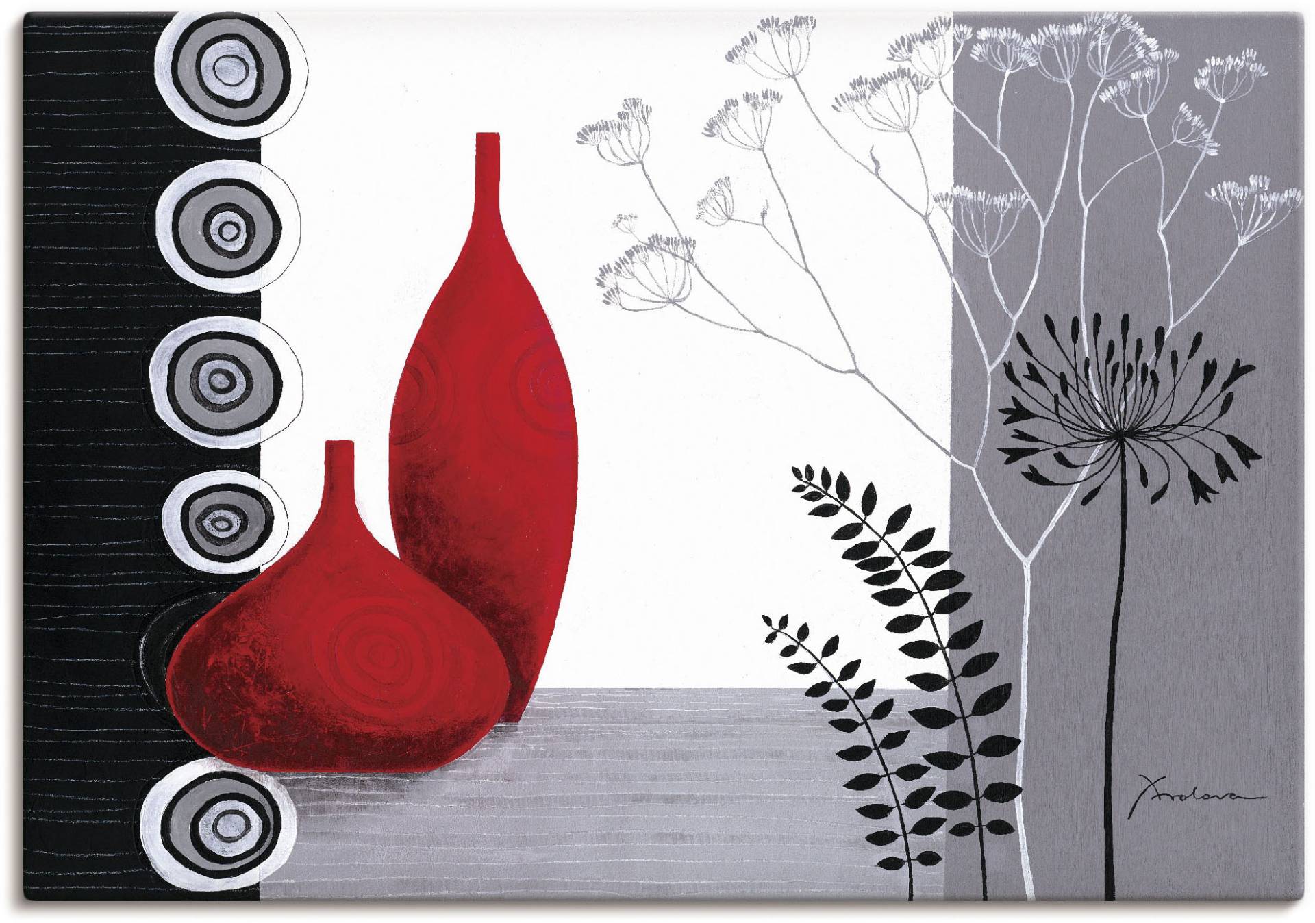 Artland Wandbild »Rote Vasen«, Vasen & Töpfe, (1 St.) von Artland
