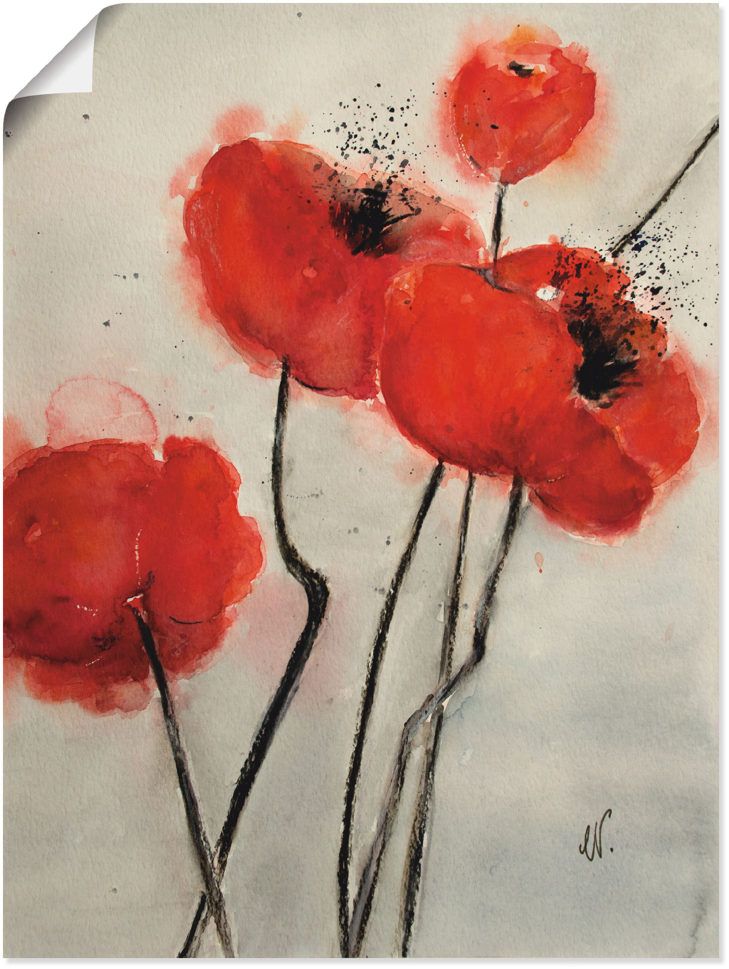 Artland Wandbild »Roter Mohn«, Blumen, (1 St.) von Artland