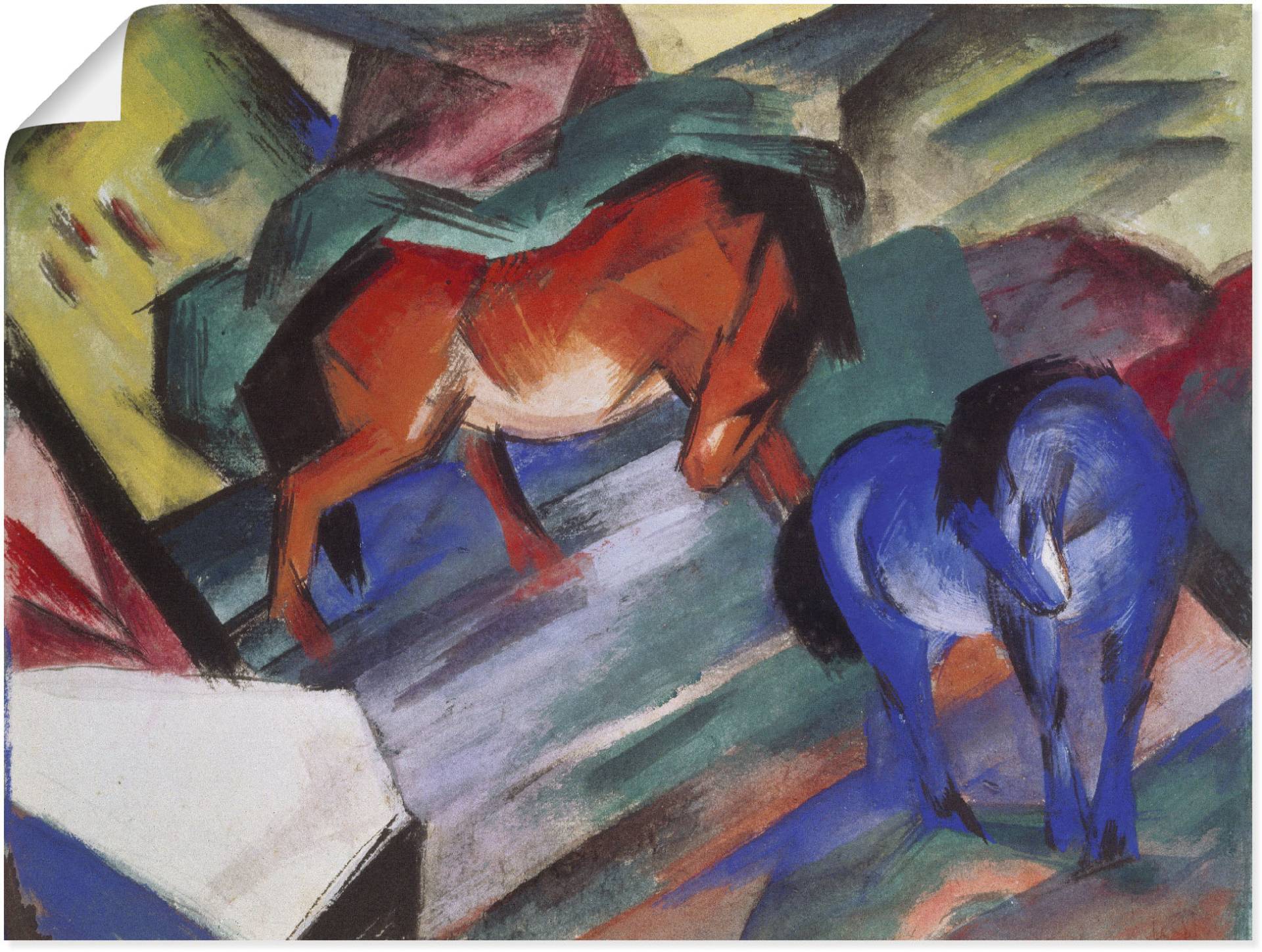 Artland Wandbild »Rotes und blaues Pferd. 1912«, Haustiere, (1 St.) von Artland