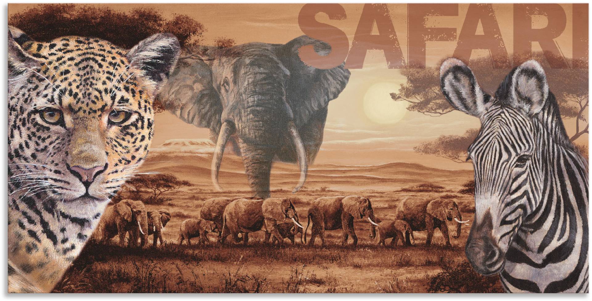 Artland Wandbild »Safari«, Wildtiere, (1 St.), als Alubild, Outdoorbild, Leinwandbild, Wandaufkleber, versch. Grössen von Artland