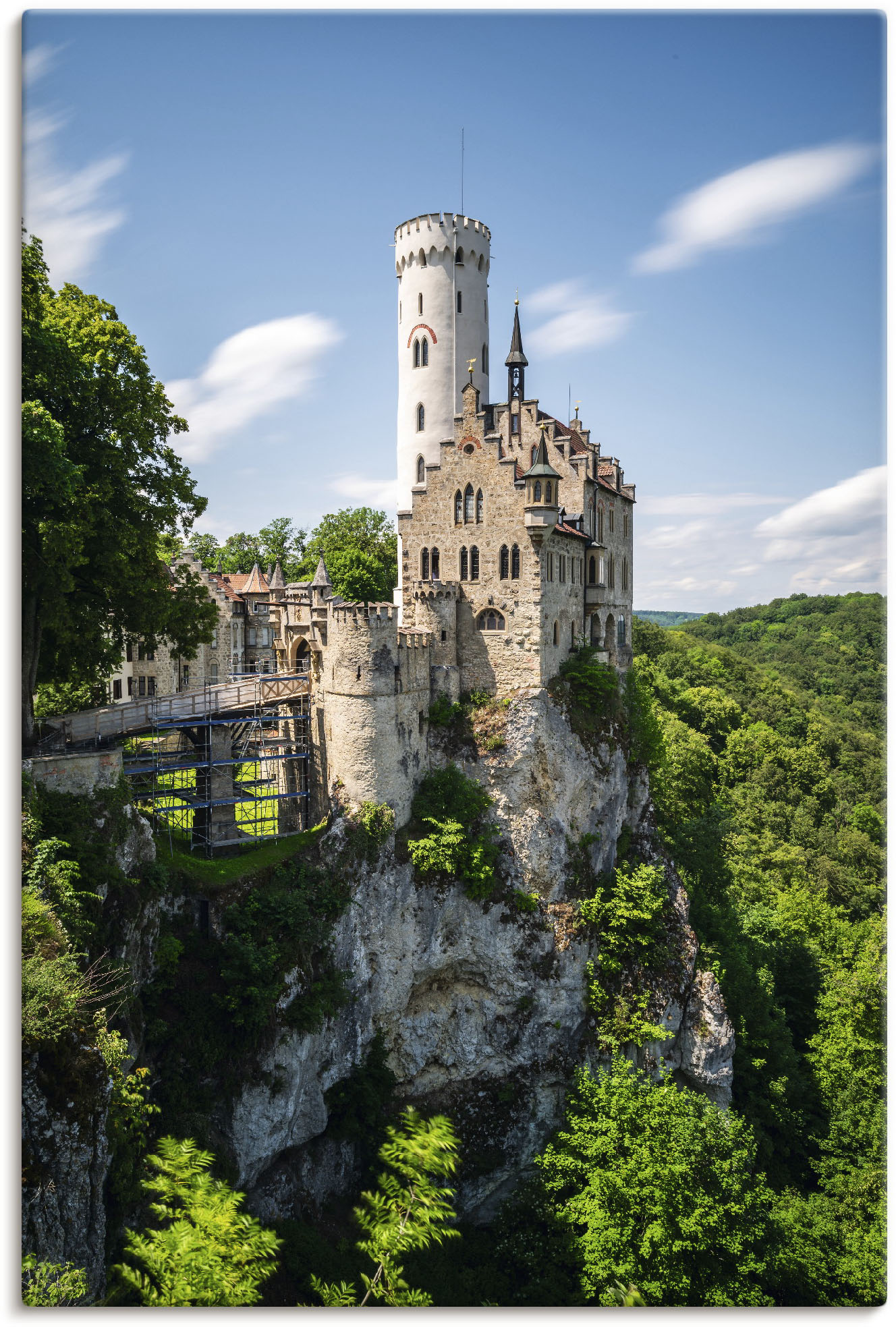 Artland Wandbild »Schloss Lichtenstein am sonnigen Tag«, Gebäude, (1 St.), als Alubild, Leinwandbild, Wandaufkleber oder Poster in versch. Grössen von Artland