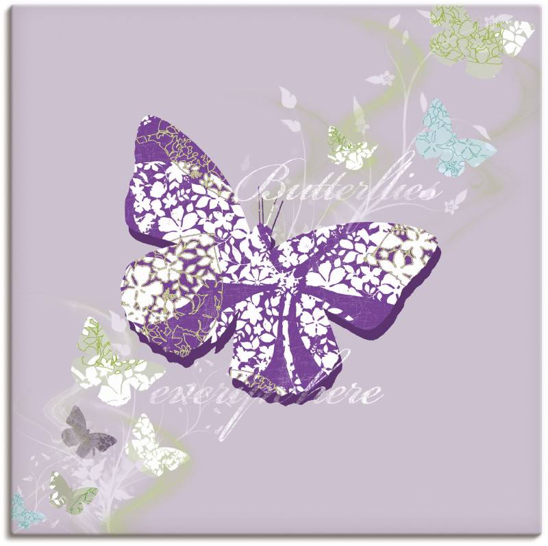 Artland Leinwandbild »Schmetterlinge in violett«, Insekten, (1 St.) von Artland