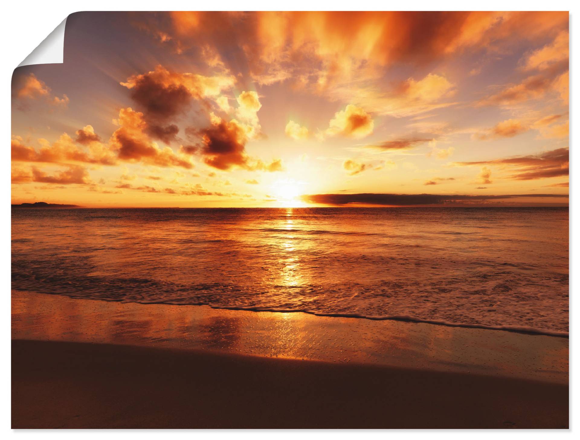Artland Wandbild »Schöner Sonnenuntergang Strand«, Gewässer, (1 St.), als Leinwandbild, Poster, Wandaufkleber in verschied. Grössen von Artland