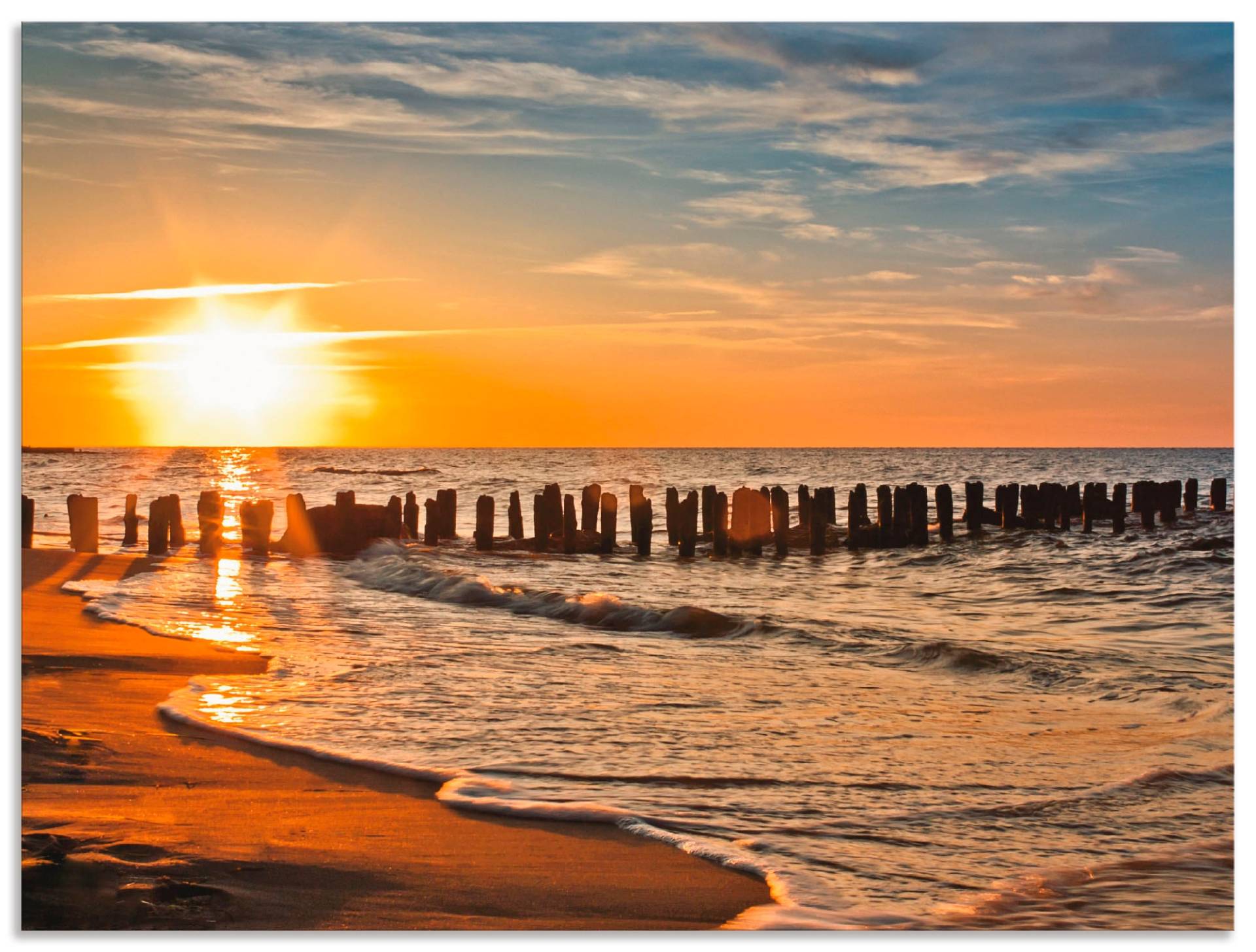 Artland Wandbild »Schöner Sonnenuntergang am Strand«, Strand, (1 St.) von Artland