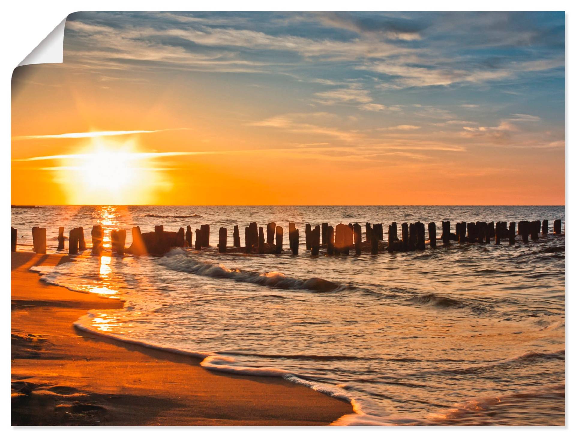 Artland Wandbild »Schöner Sonnenuntergang am Strand«, Strand, (1 St.), als Alubild, Outdoorbild, Leinwandbild, Poster in verschied. Grössen von Artland