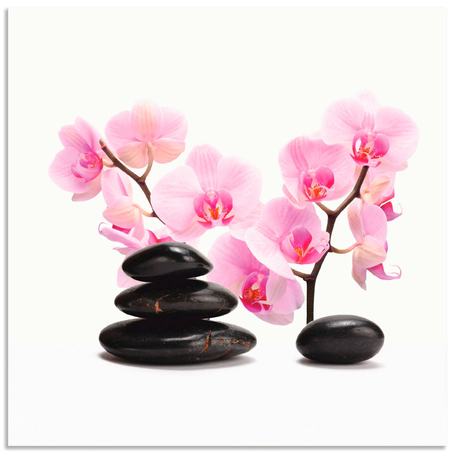 Artland Wandbild »Schwarze Steine und pink Orchidee«, Zen, (1 St.) von Artland