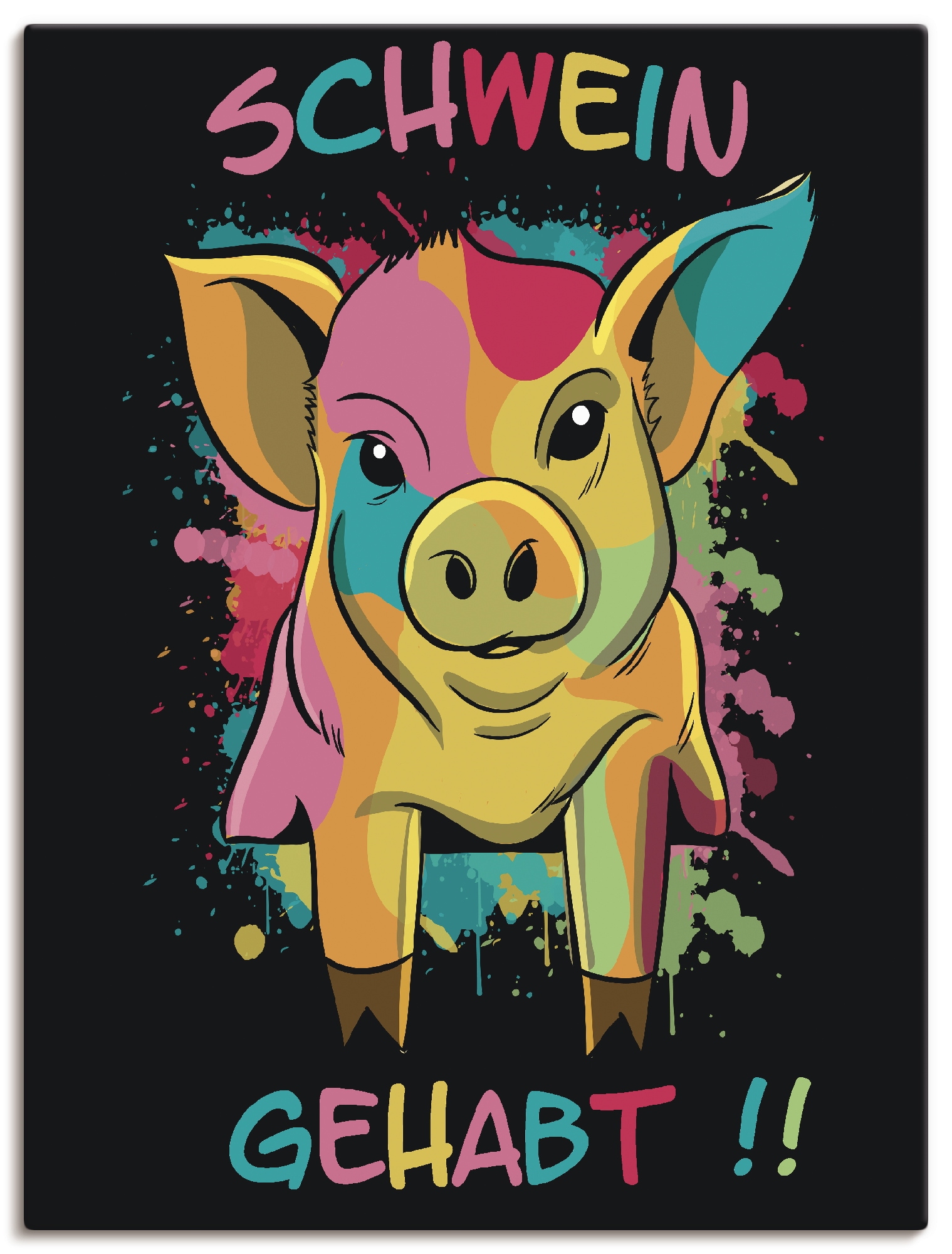 Artland Leinwandbild »Schwein Gehabt«, Humor, (1 St.), auf Keilrahmen gespannt von Artland