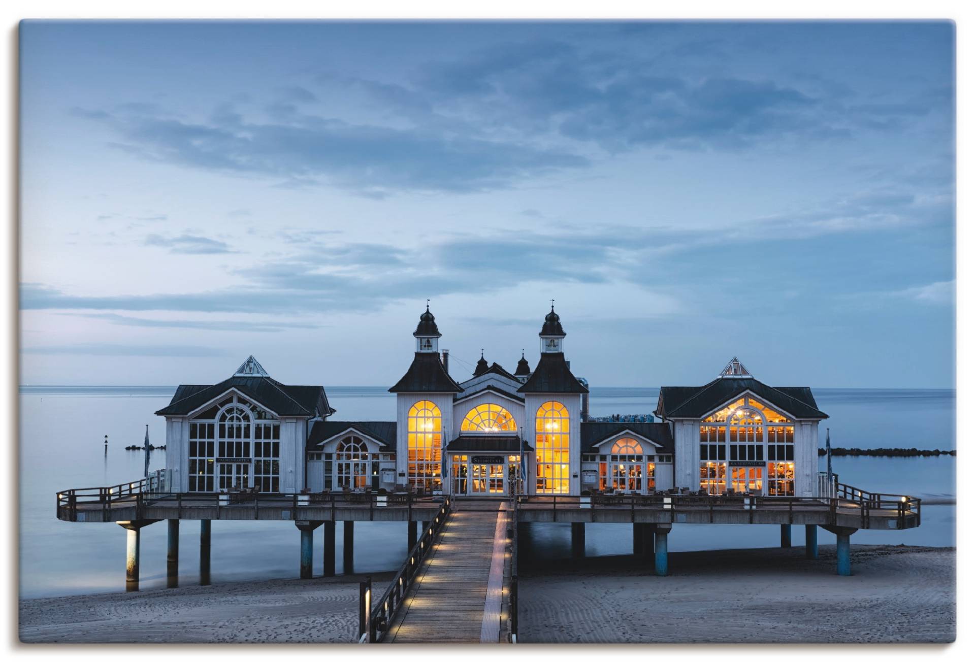 Artland Wandbild »Seebrücke Sellin«, Gebäude, (1 St.), als Alubild, Outdoorbild, Leinwandbild in verschied. Grössen von Artland