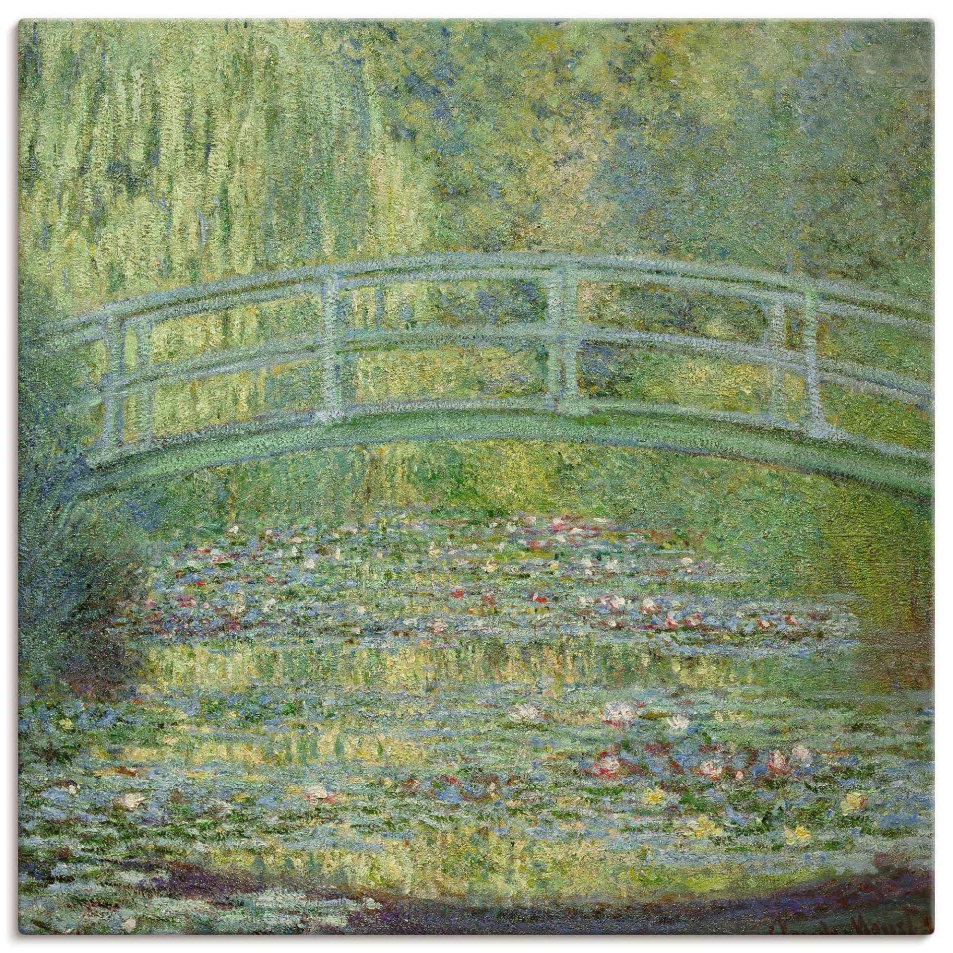 Artland Leinwandbild »Seerosenteich und japanische Brücke.«, Gewässer, (1 St.) von Artland