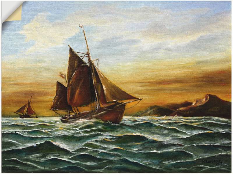 Artland Wandbild »Segelschiff auf See - maritime Malerei«, Boote & Schiffe, (1 St.), als Leinwandbild, Wandaufkleber in verschied. Grössen von Artland