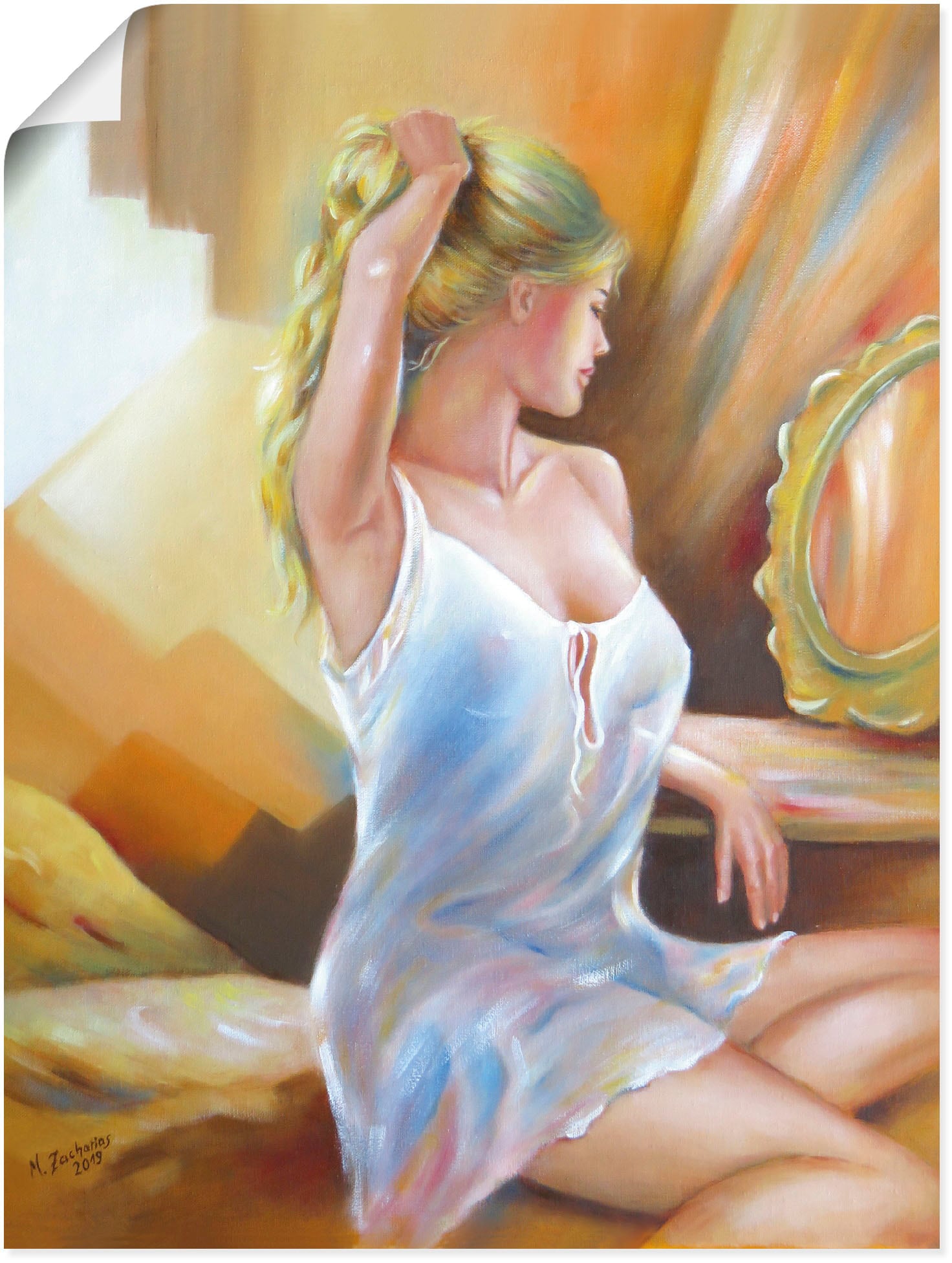Artland Wandbild »Sexy Frau am Spiegel«, Erotische Bilder, (1 St.), als Leinwandbild, Poster in verschied. Grössen von Artland
