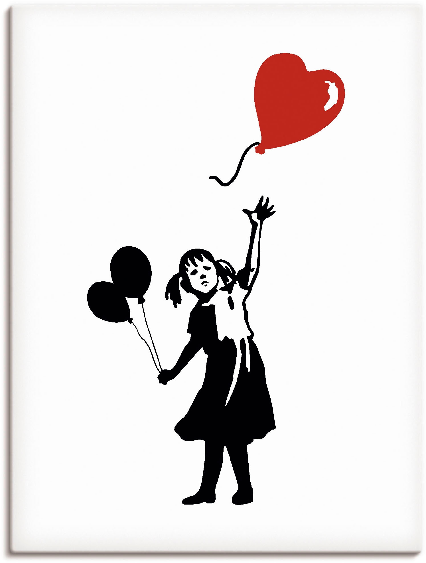 Artland Leinwandbild »Silhouette Mädchen Ballon Herz«, Bilder von Kindern, (1 St.) von Artland