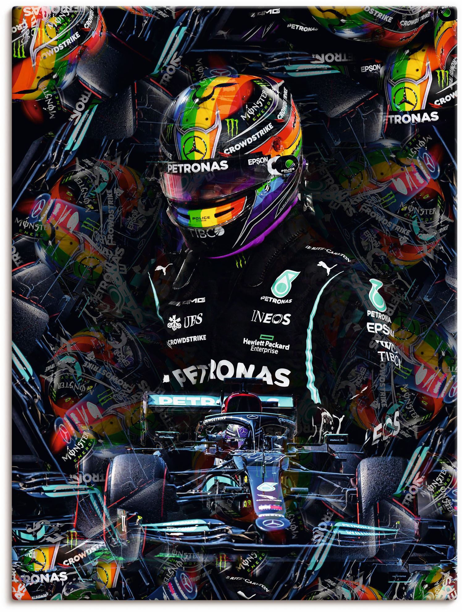 Artland Wandbild »Sir Lewis Hamilton Motorsportlegende«, Bilder von Männern, (1 St.), als Alubild, Outdoorbild, Leinwandbild, Poster in verschied. Grössen von Artland
