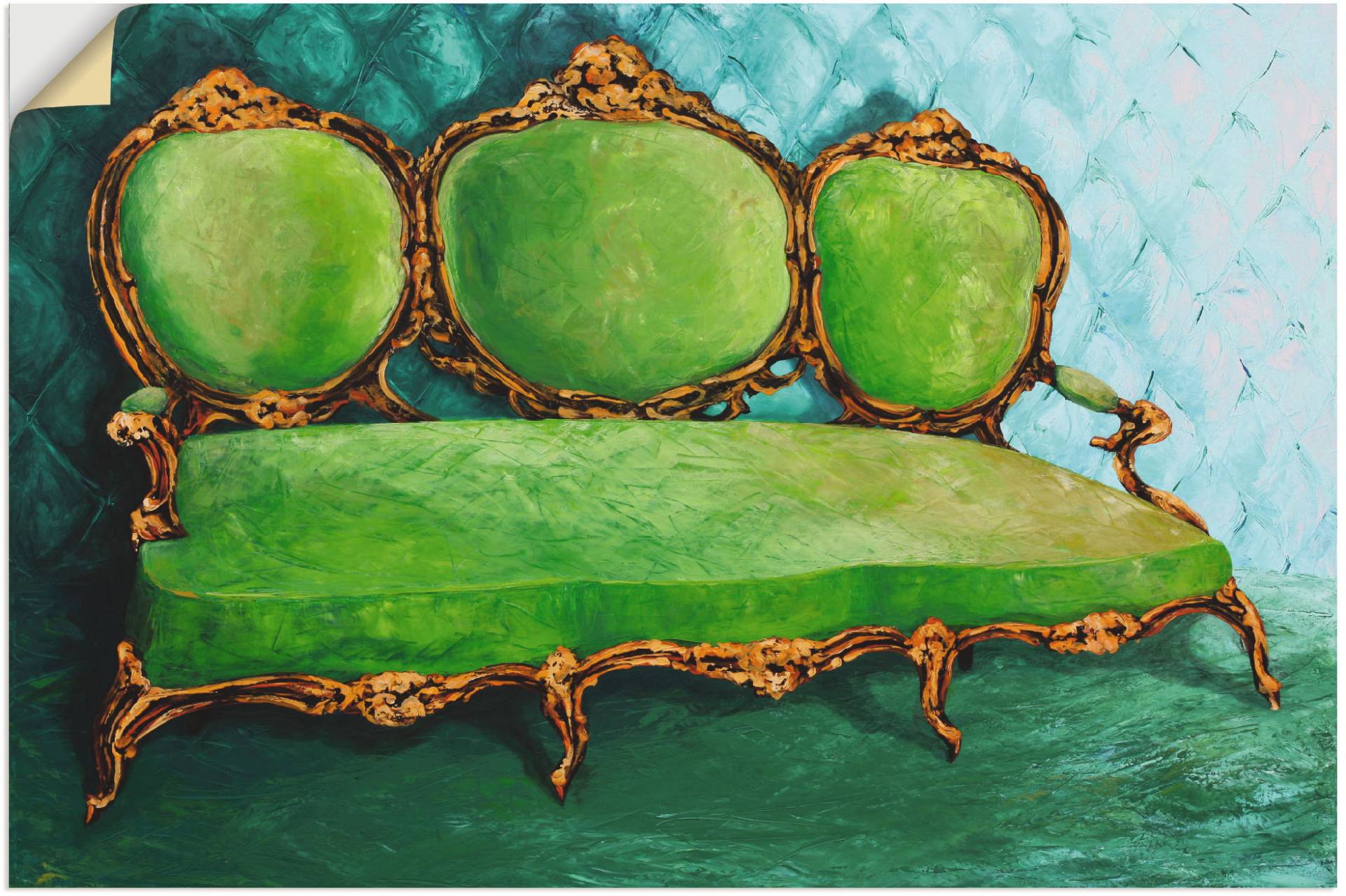 Artland Wandbild »Sofa grün«, Innenarchitektur, (1 St.), als Leinwandbild, Wandaufkleber in verschied. Grössen Artland Wandbild »Sofa grün«, Innenarchitektur, (1 St.), als Leinwandbild, Wandaufkleber in verschied. Grössen von Artland