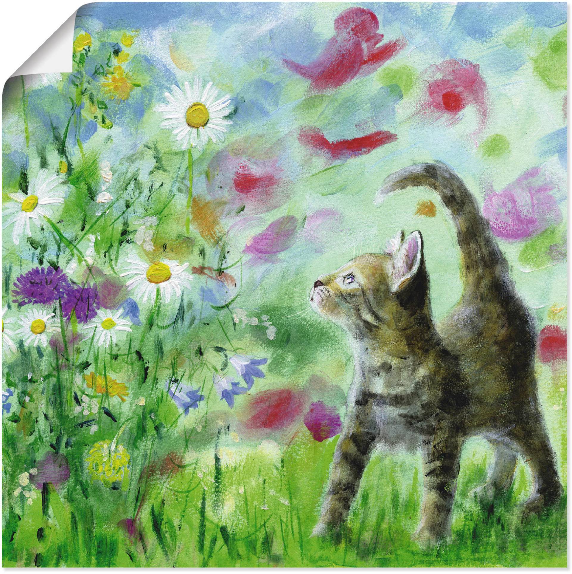 Artland Wandbild »Sommerwiese mit Kätzchen«, Haustiere, (1 St.), als Leinwandbild, Poster, Wandaufkleber in verschied. Grössen Artland Wandbild »Sommerwiese mit Kätzchen«, Haustiere, (1 St.), als Leinwandbild, Poster, Wandaufkleber in verschied. Grössen von Artland