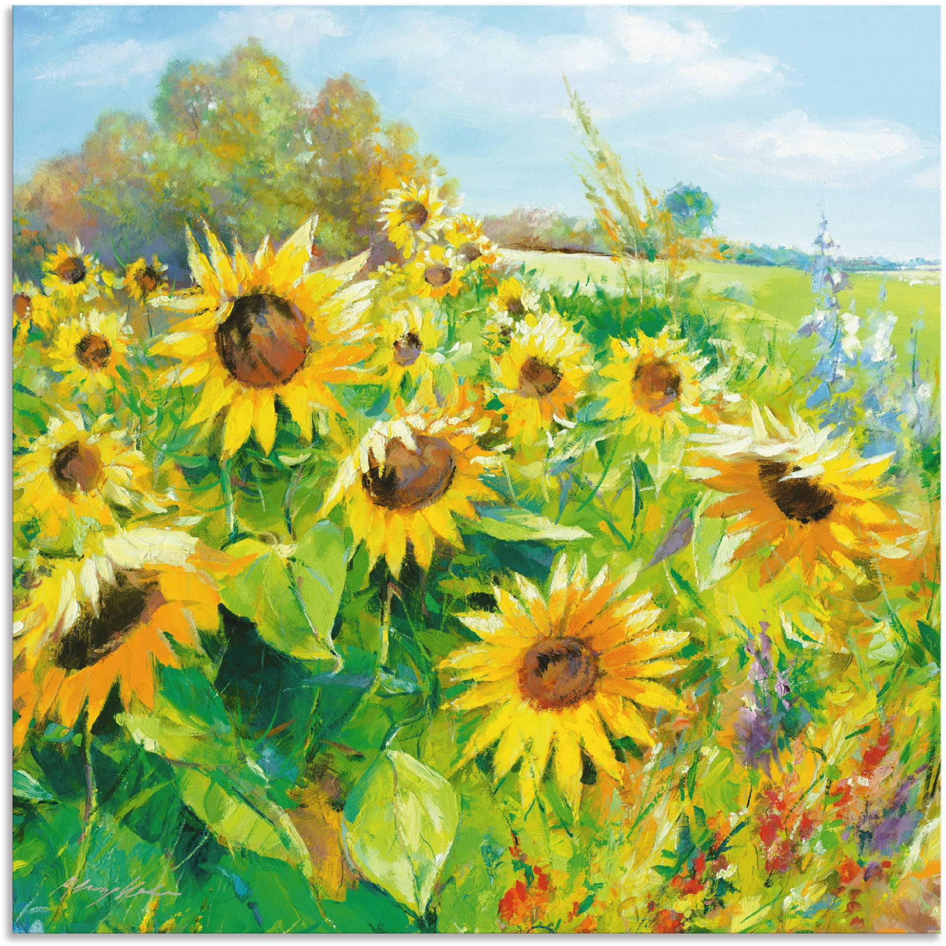Artland Wandbild »Sommerwiese mit Sonnenblumen«, Blumenwiese, (1 St.) von Artland