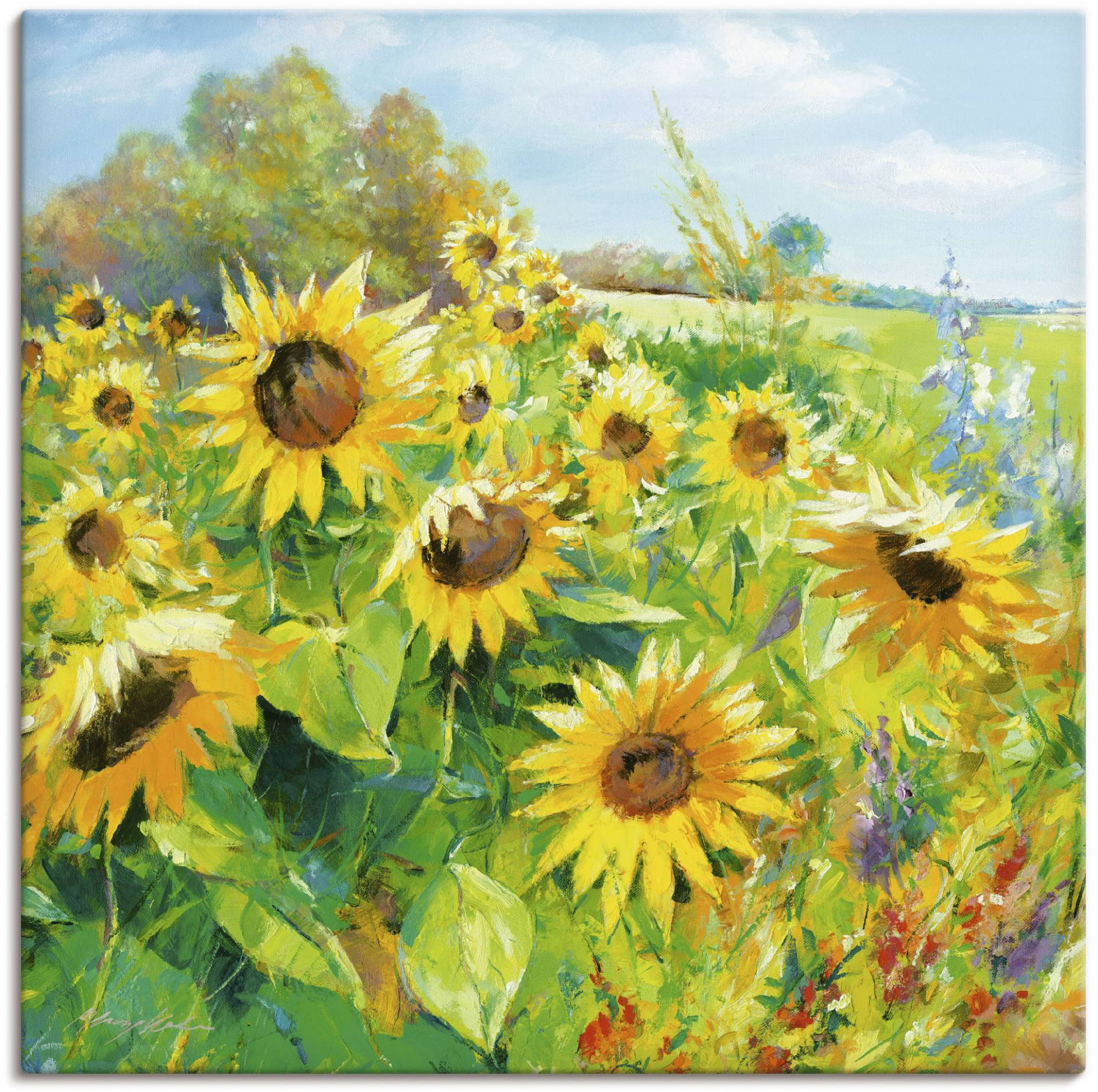 Artland Wandbild »Sommerwiese mit Sonnenblumen«, Blumenwiese, (1 St.) von Artland