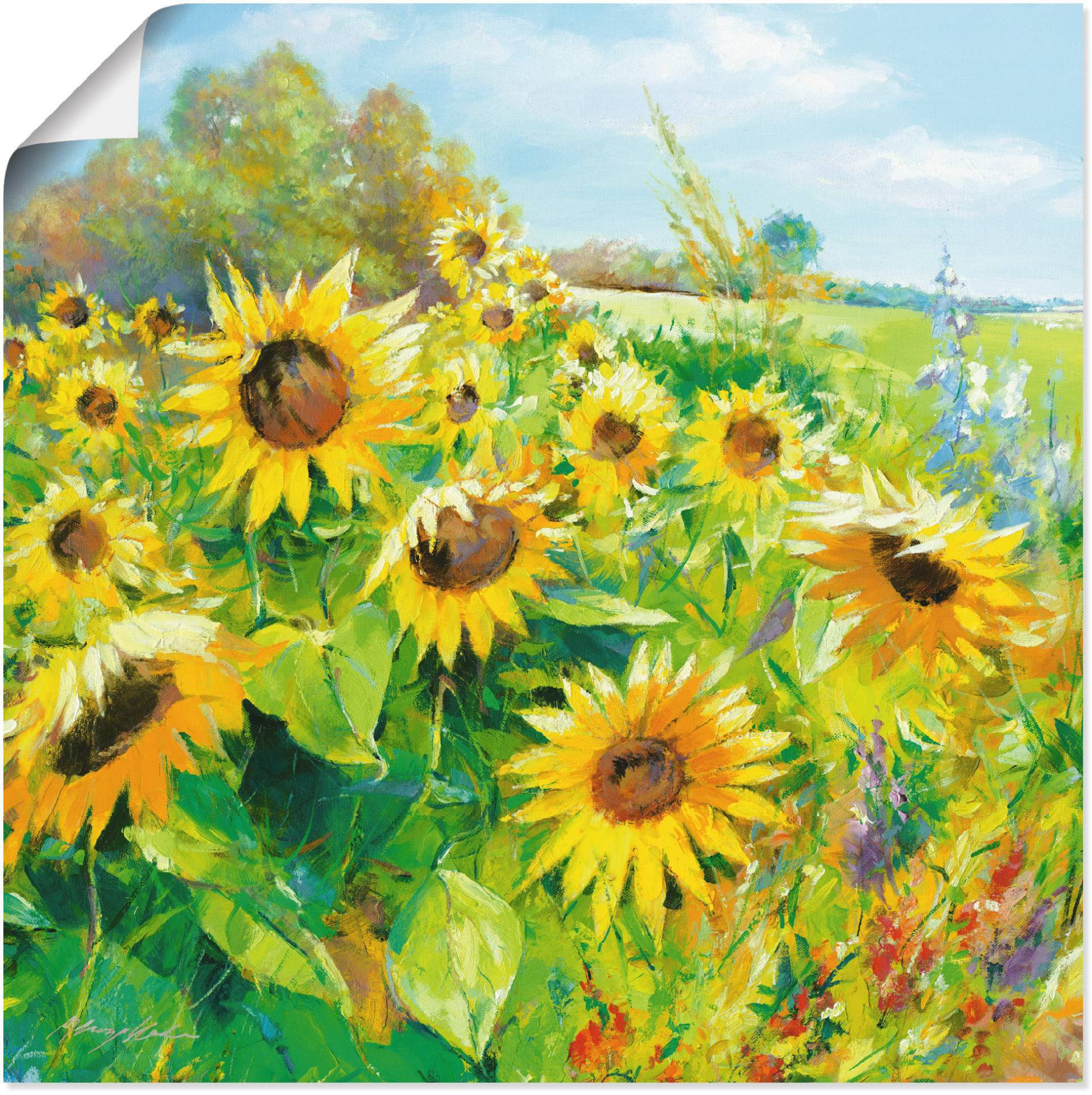 Artland Wandbild »Sommerwiese mit Sonnenblumen«, Blumenwiese, (1 St.) von Artland