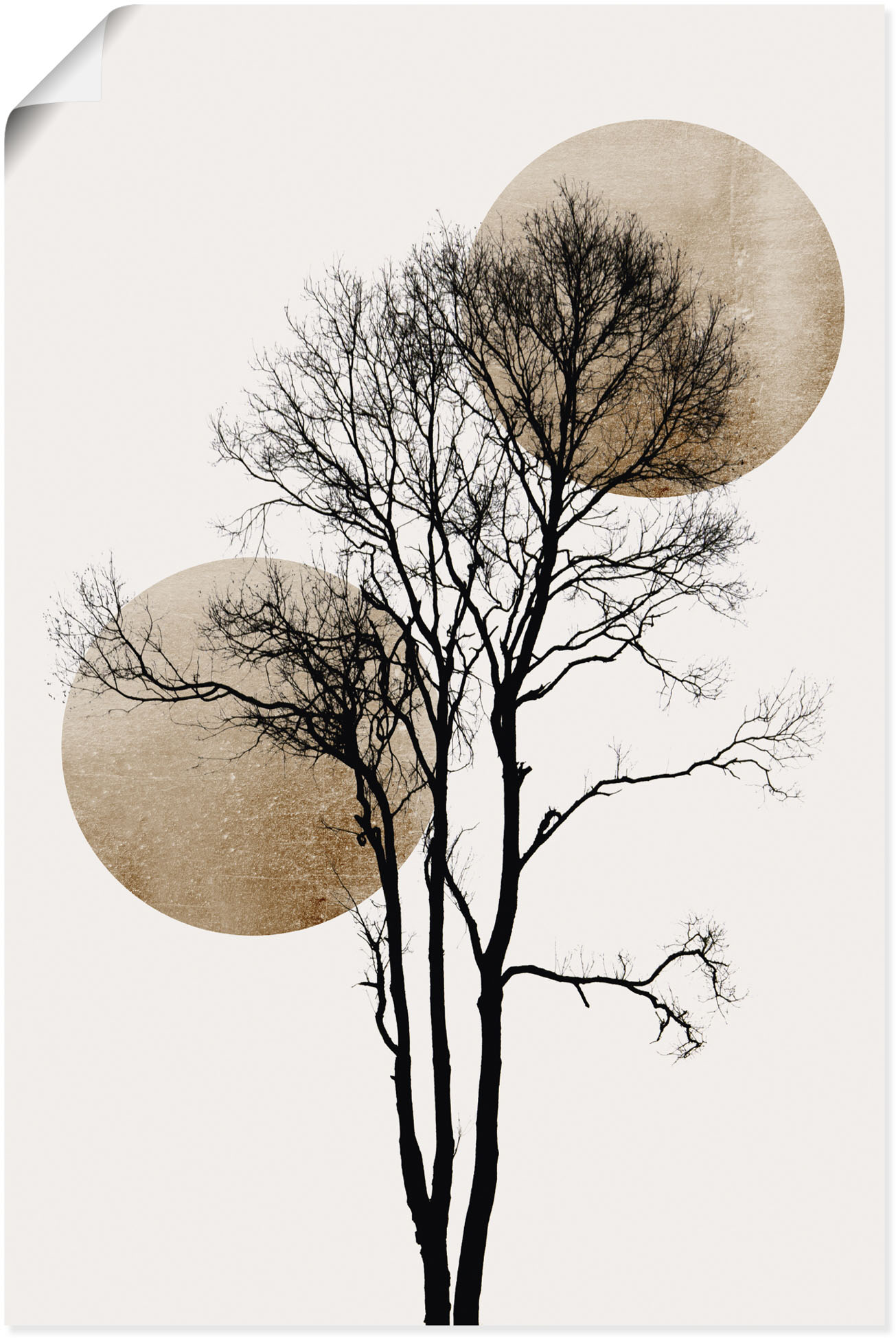 Artland Wandbild »Sonne und Mond versteckt«, Baumbilder, (1 St.) von Artland