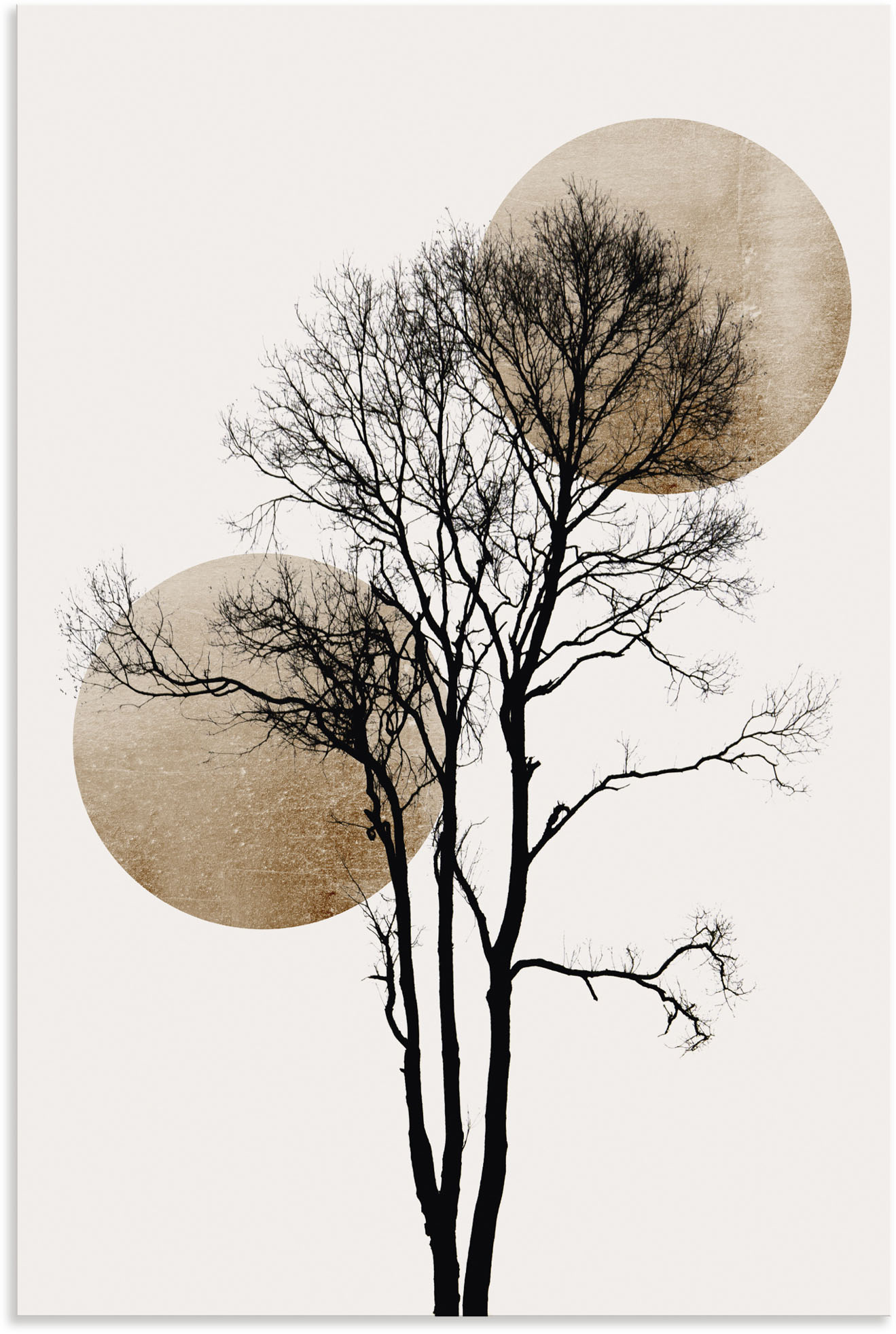 Artland Wandbild »Sonne und Mond versteckt«, Baumbilder, (1 St.) von Artland
