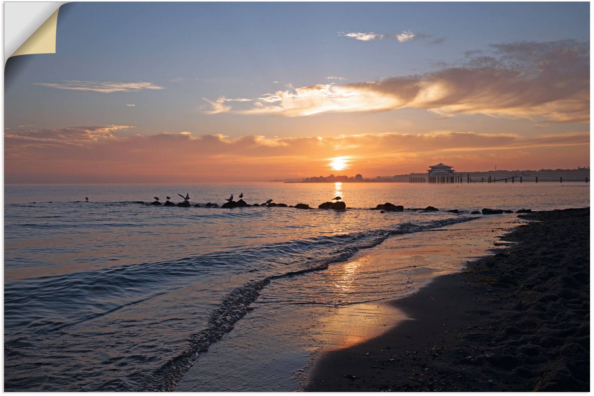 Artland Wandbild »Sonnenaufgang am Ostseestrand«, (1 Stück), in vielen Grössen & Produktarten - Alubild / Outdoorbild für den Aussenbereich, Leinwandbild, Poster, Wandaufkleber / Wandtattoo auch für Badezimmer geeignet von Artland