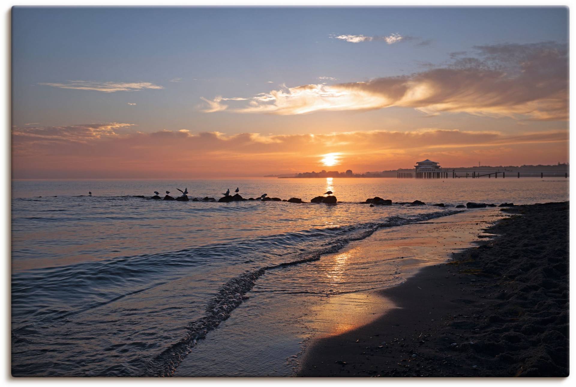 Artland Wandbild »Sonnenaufgang am Ostseestrand«, (1 Stück), in vielen Grössen & Produktarten - Alubild / Outdoorbild für den Aussenbereich, Leinwandbild, Poster, Wandaufkleber / Wandtattoo auch für Badezimmer geeignet von Artland