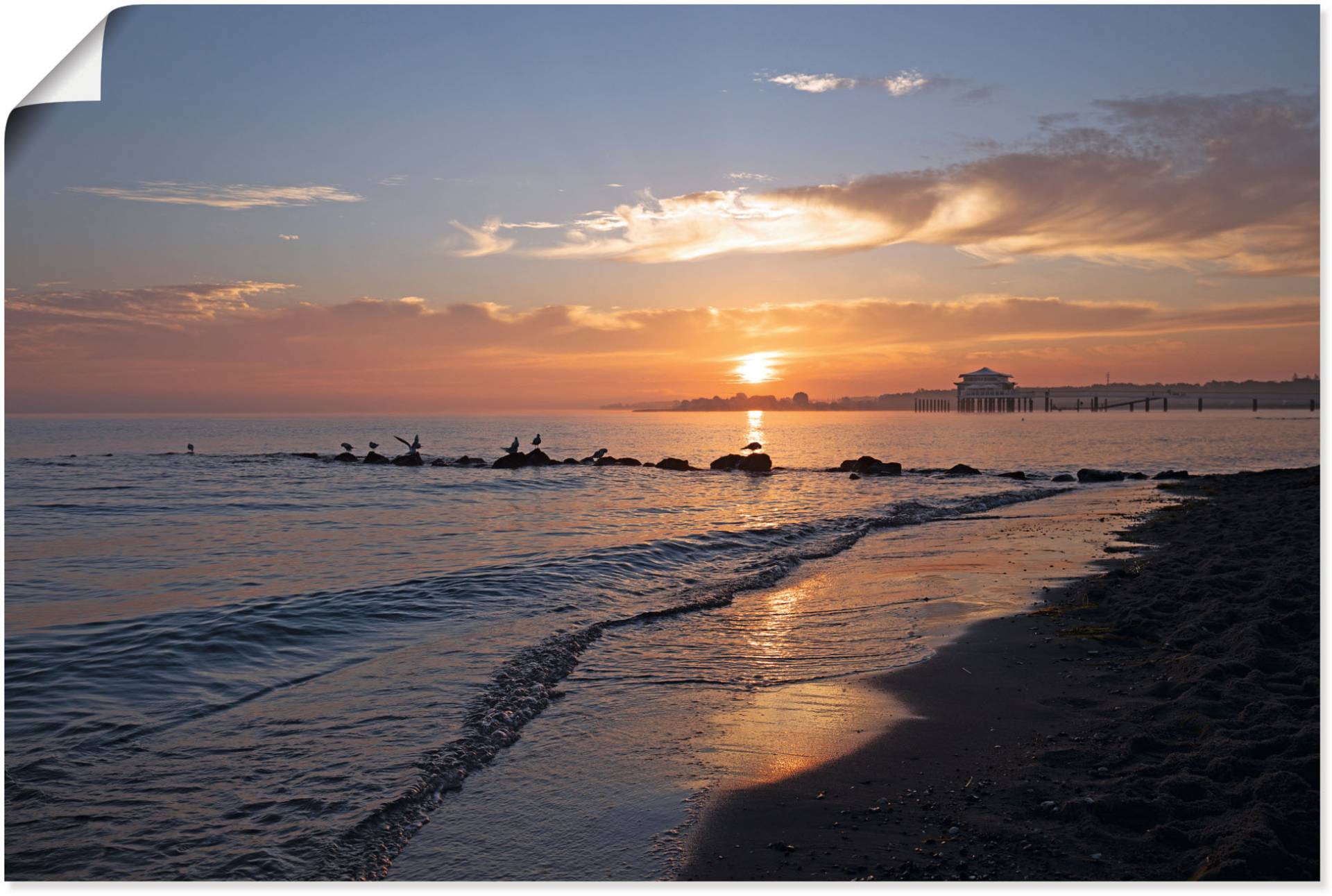 Artland Wandbild »Sonnenaufgang am Ostseestrand«, (1 Stück), in vielen Grössen & Produktarten - Alubild / Outdoorbild für den Aussenbereich, Leinwandbild, Poster, Wandaufkleber / Wandtattoo auch für Badezimmer geeignet von Artland