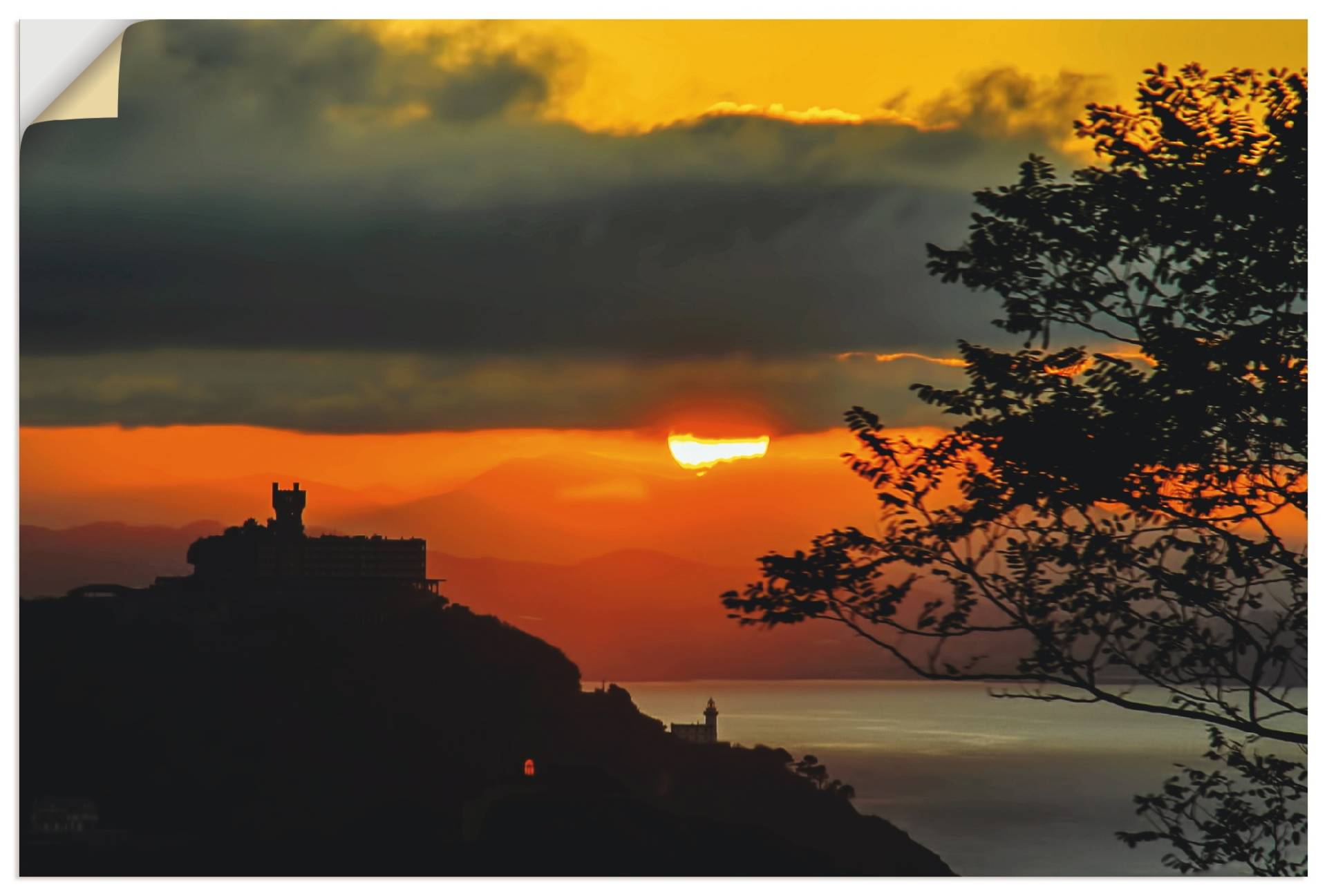 Artland Wandbild »Sonnenuntergang San Sebastian Donostia«, Sonnenaufgang & -untergang (1 Stück), in vielen Grössen & Produktarten - Alubild / Outdoorbild, Leinwandbild, Poster, Wandaufkleber / Wandtattoo auch für Badezimmer geeignet von Artland