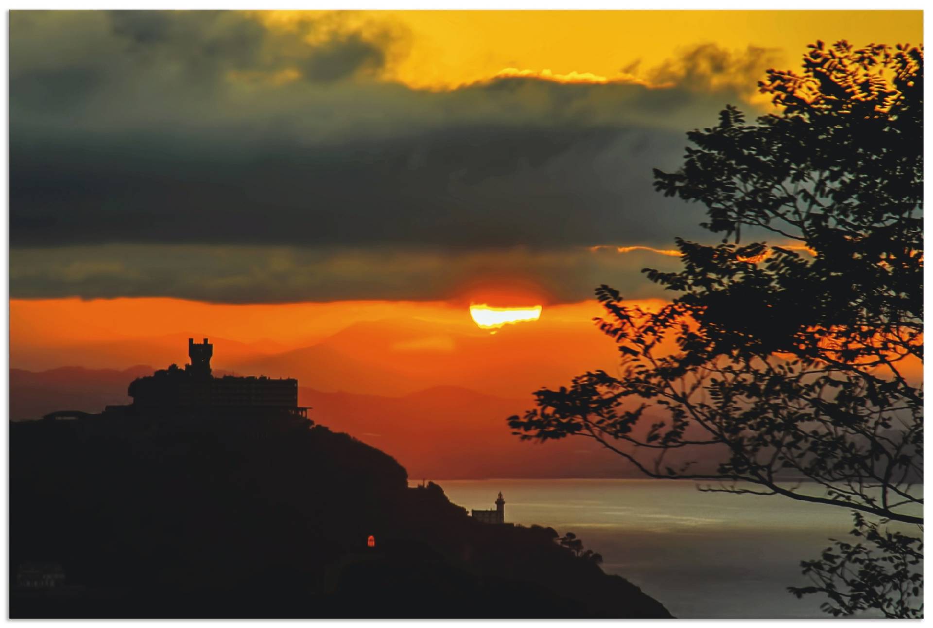 Artland Wandbild »Sonnenuntergang San Sebastian Donostia«, Sonnenaufgang & -untergang (1 Stück), in vielen Grössen & Produktarten - Alubild / Outdoorbild, Leinwandbild, Poster, Wandaufkleber / Wandtattoo auch für Badezimmer geeignet von Artland