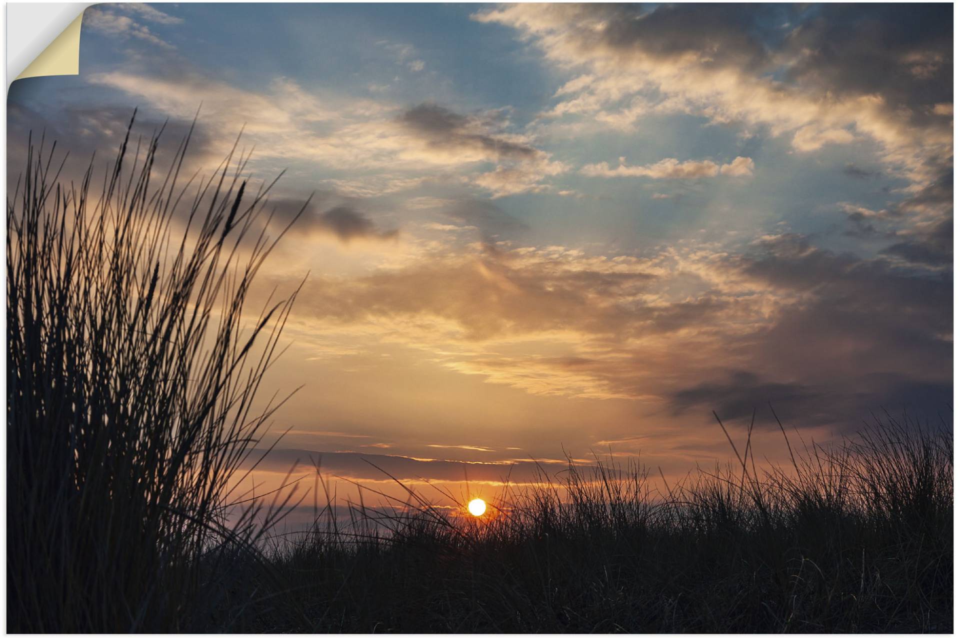 Artland Wandbild »Sonnenuntergang an der Küste Ostsee«, Bilder vom Sonnenuntergang & -aufgang (1 Stück), in vielen Grössen & Produktarten - Alubild / Outdoorbild, Leinwandbild, Poster, Wandaufkleber / Wandtattoo auch für Badezimmer geeignet von Artland